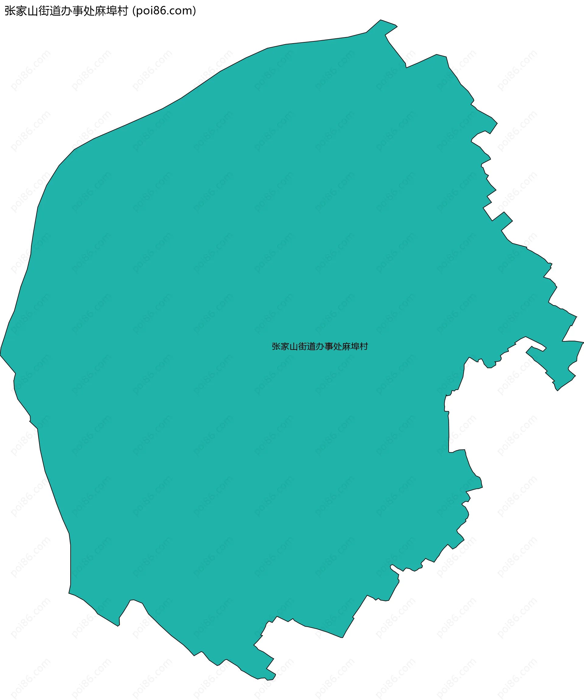 张家山街道办事处麻埠村边界地图