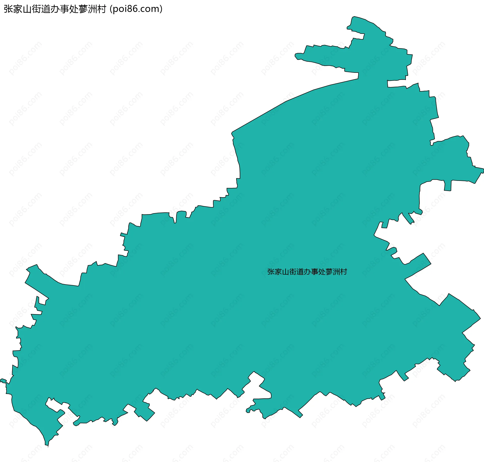 张家山街道办事处蓼洲村边界地图