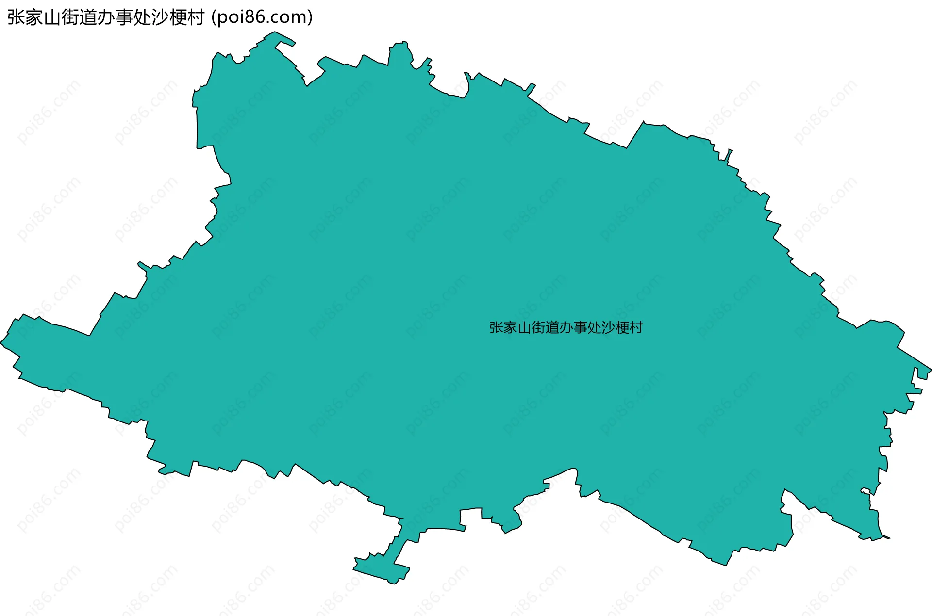 张家山街道办事处沙梗村边界地图