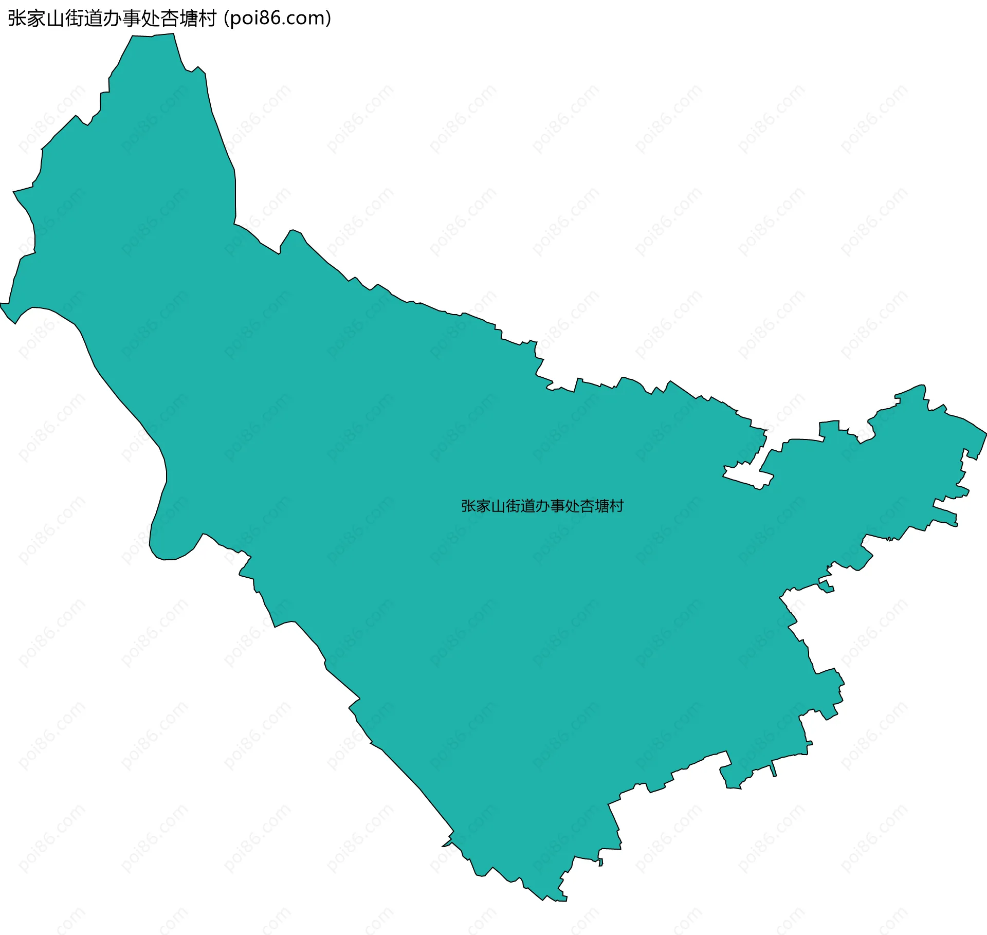 张家山街道办事处杏塘村边界地图