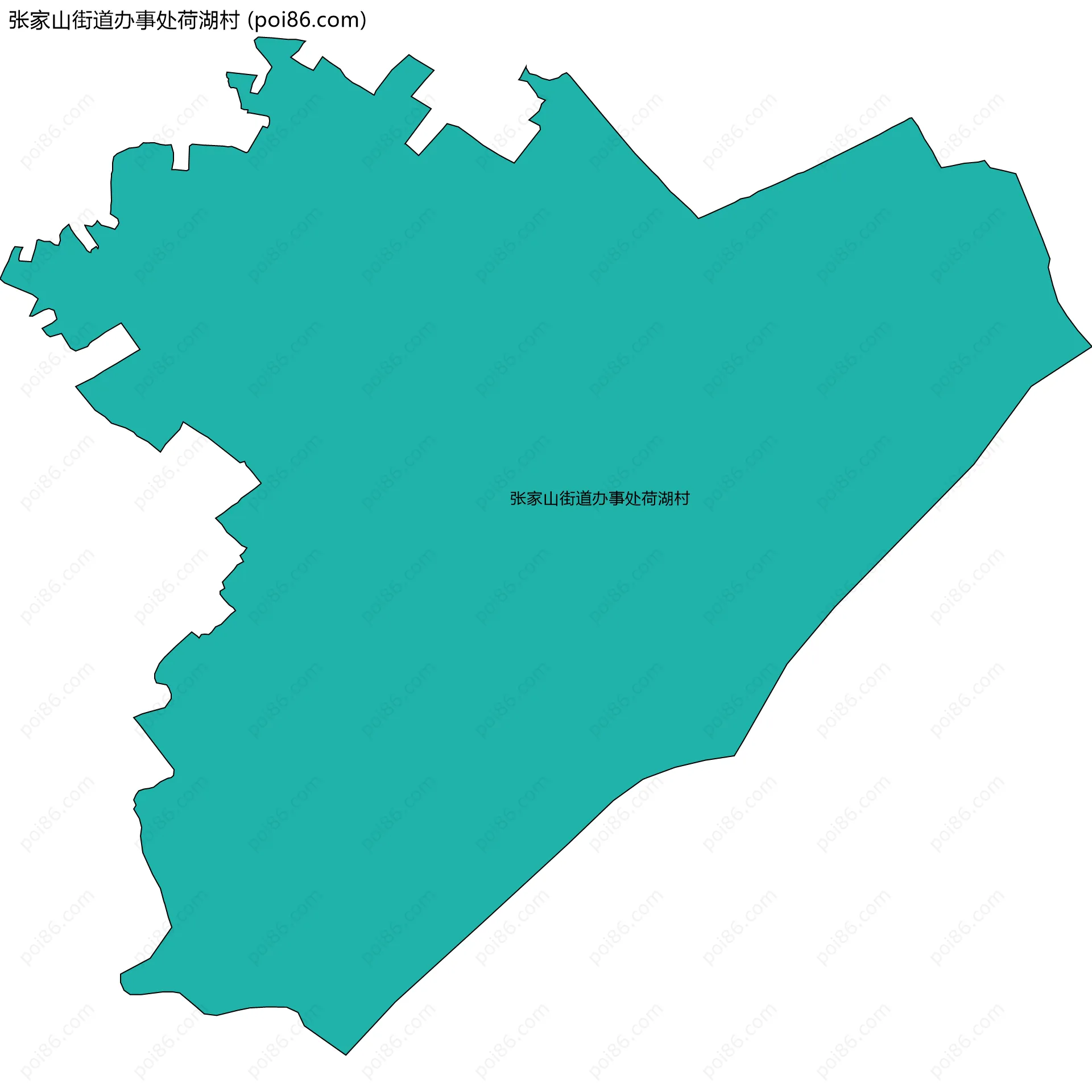 张家山街道办事处荷湖村边界地图