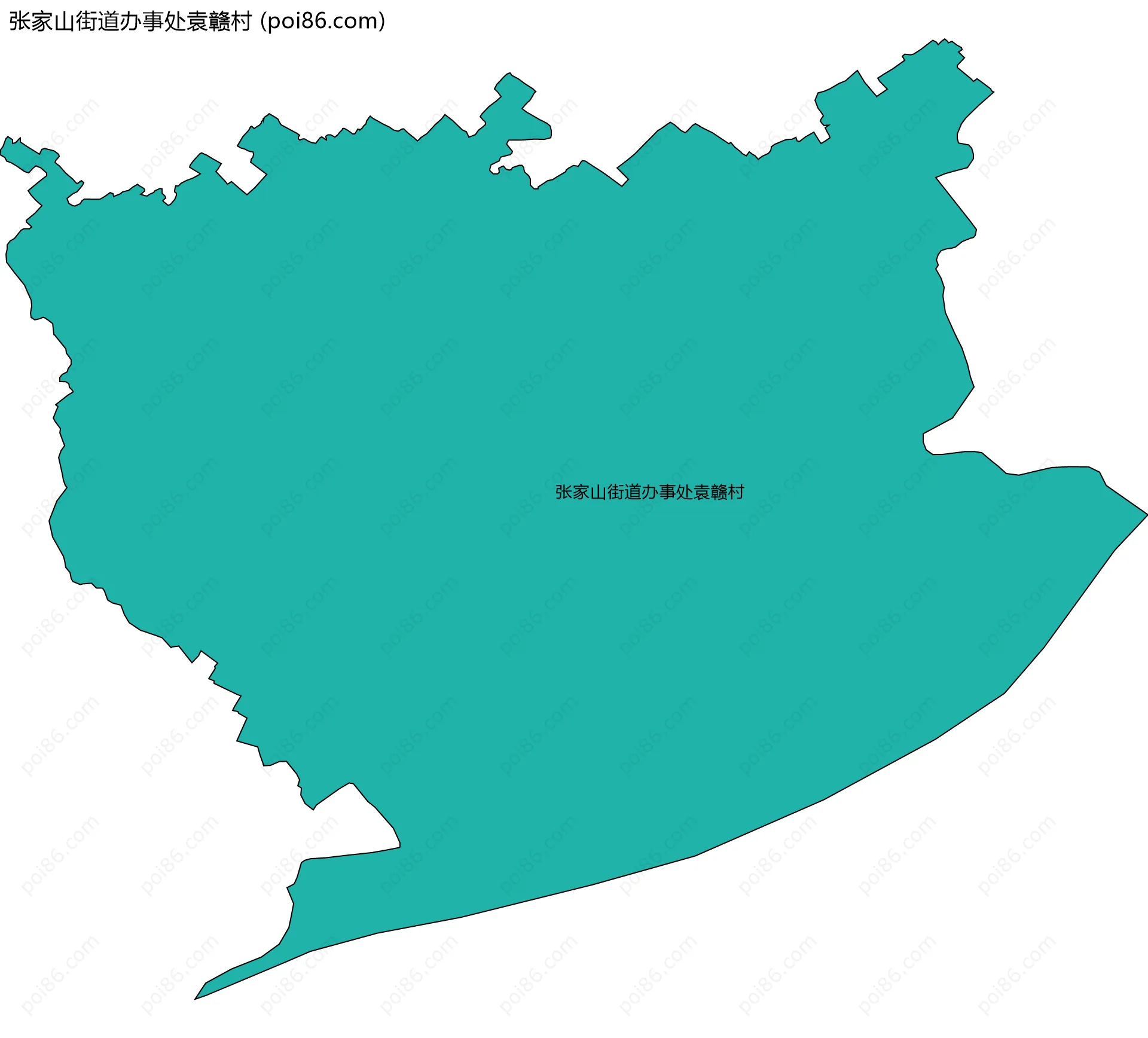张家山街道办事处袁赣村边界地图