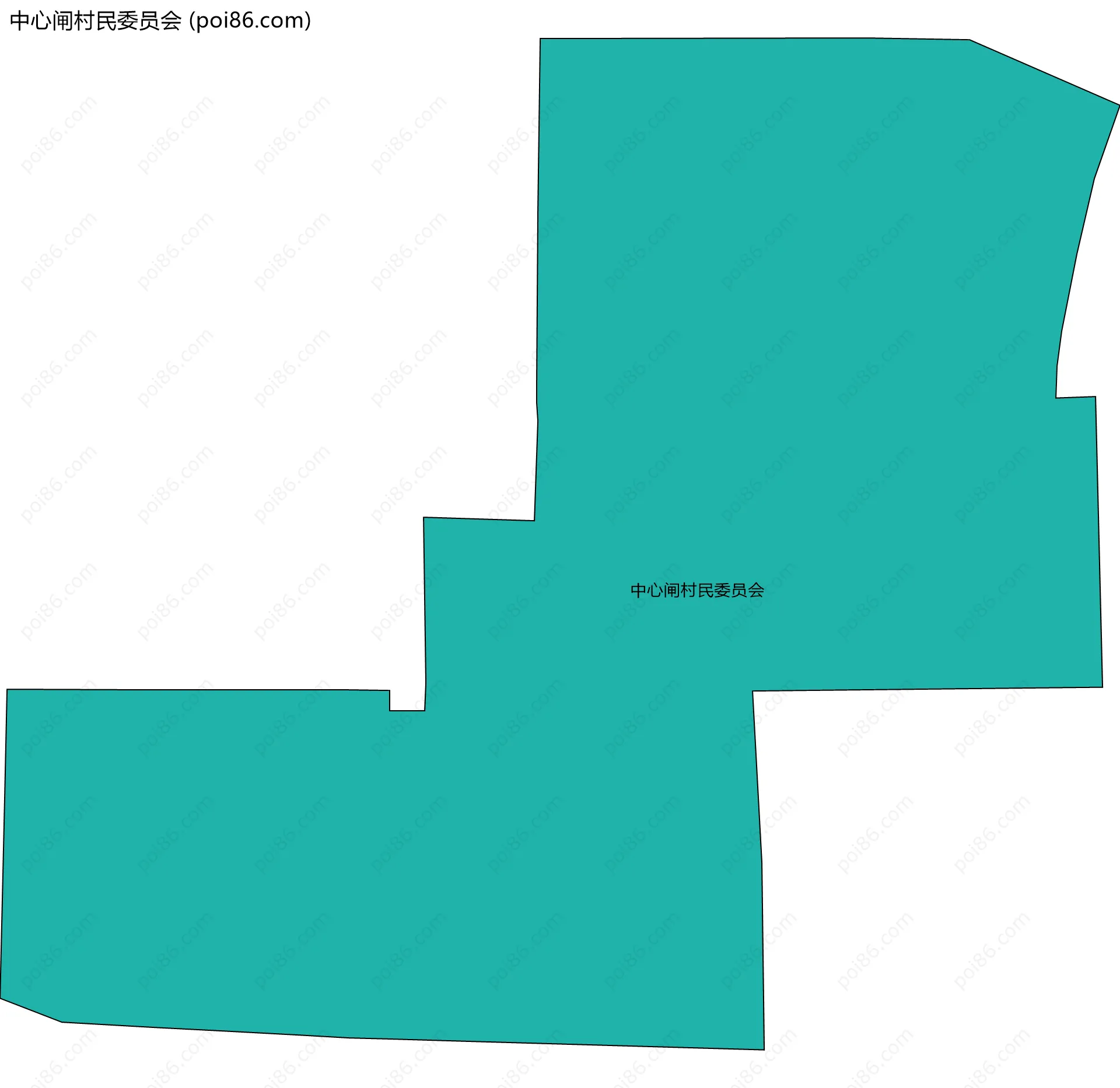 中心闸村民委员会边界地图