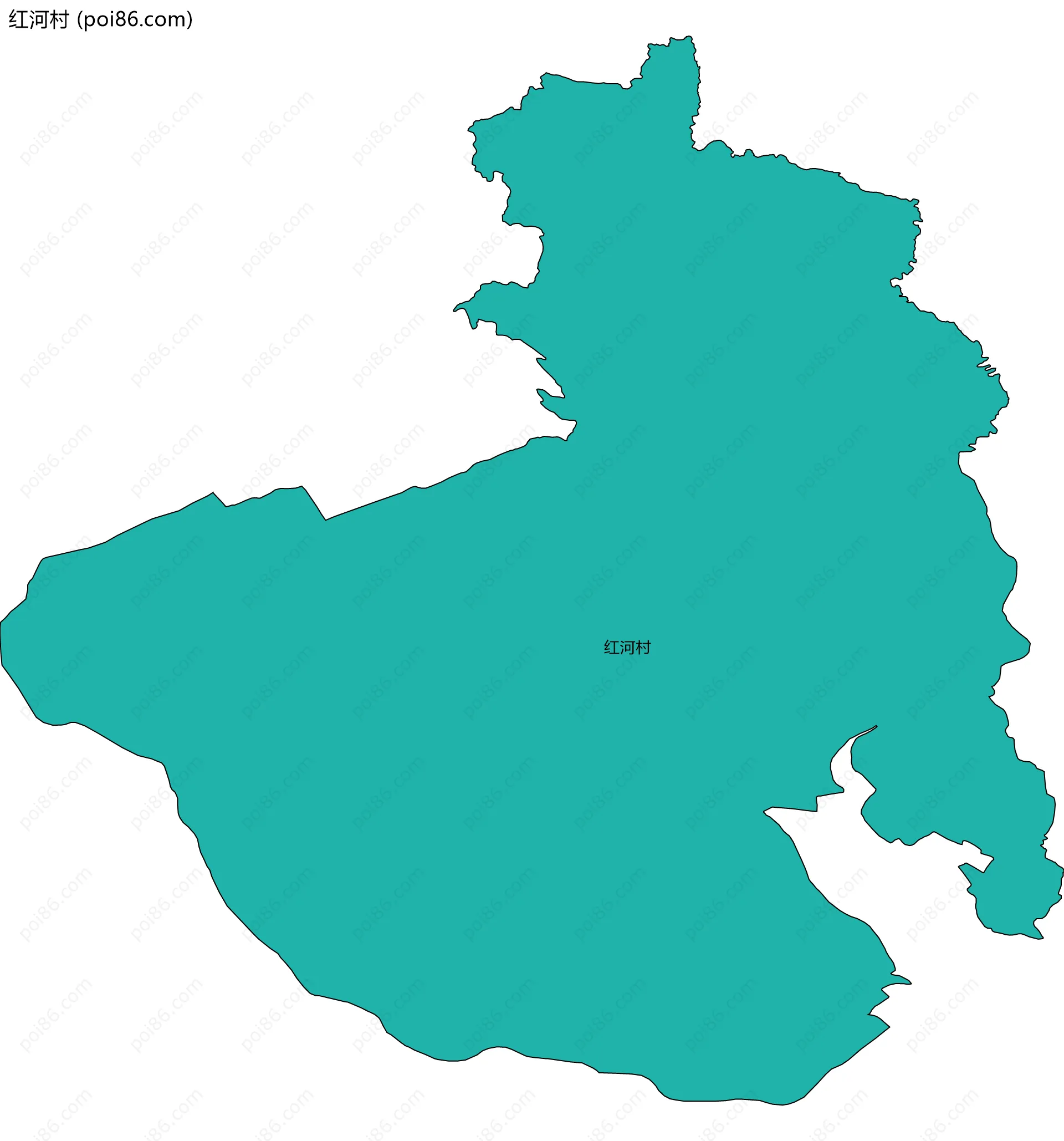 红河村边界地图