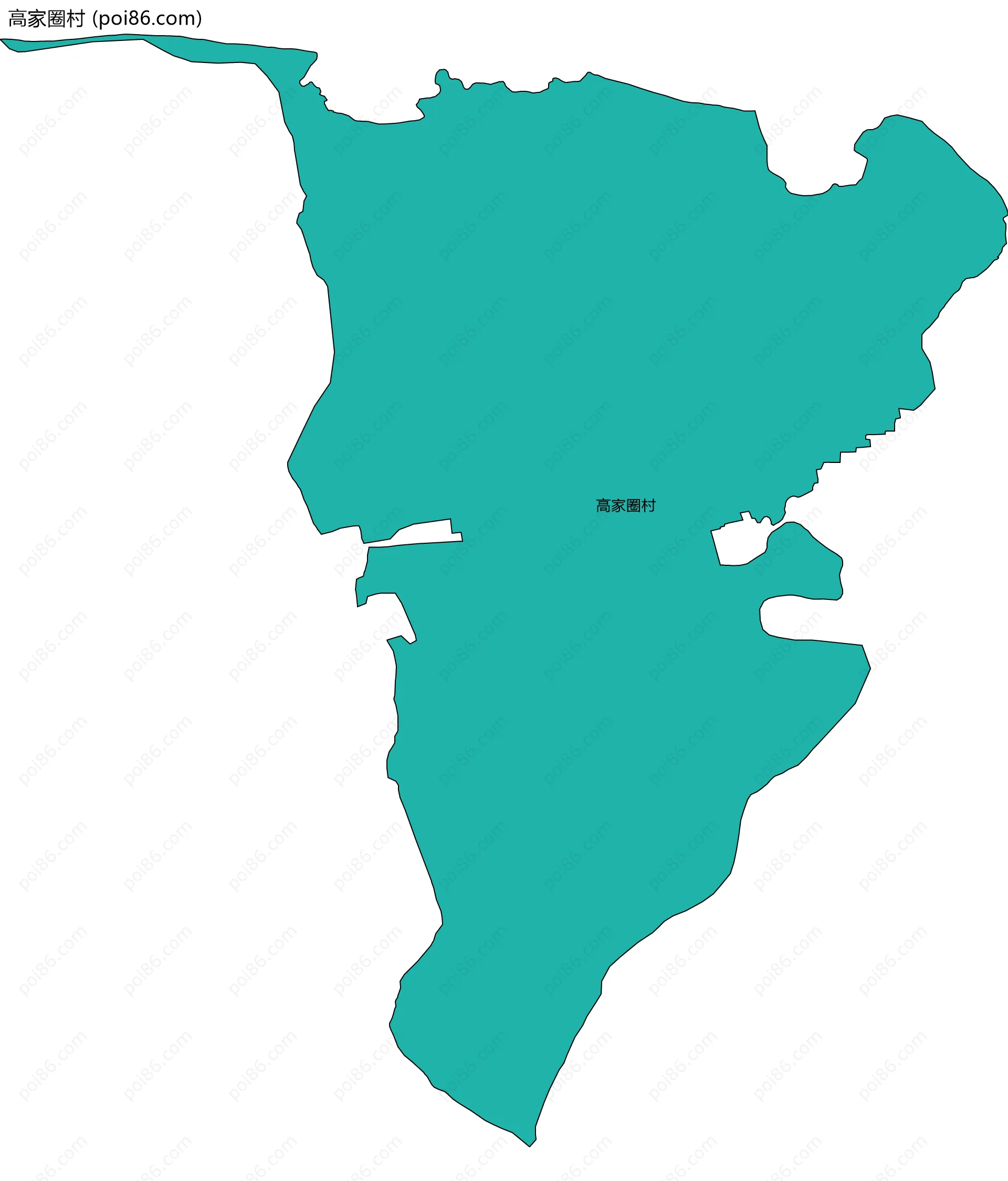 高家圈村边界地图