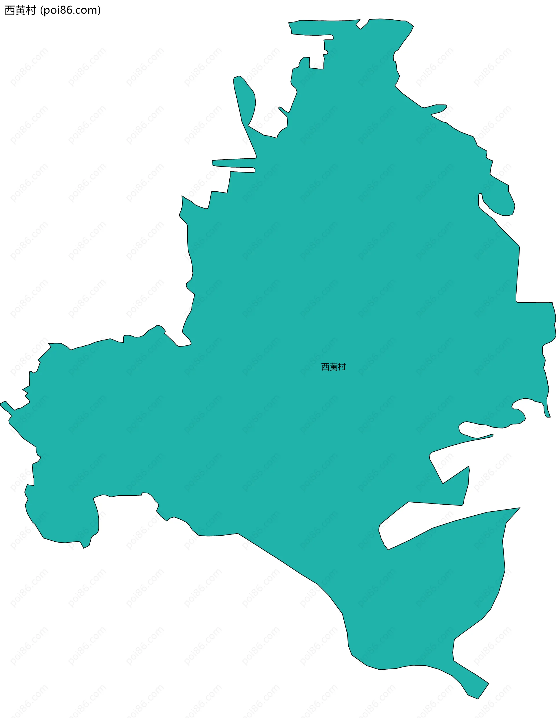 西黄村边界地图