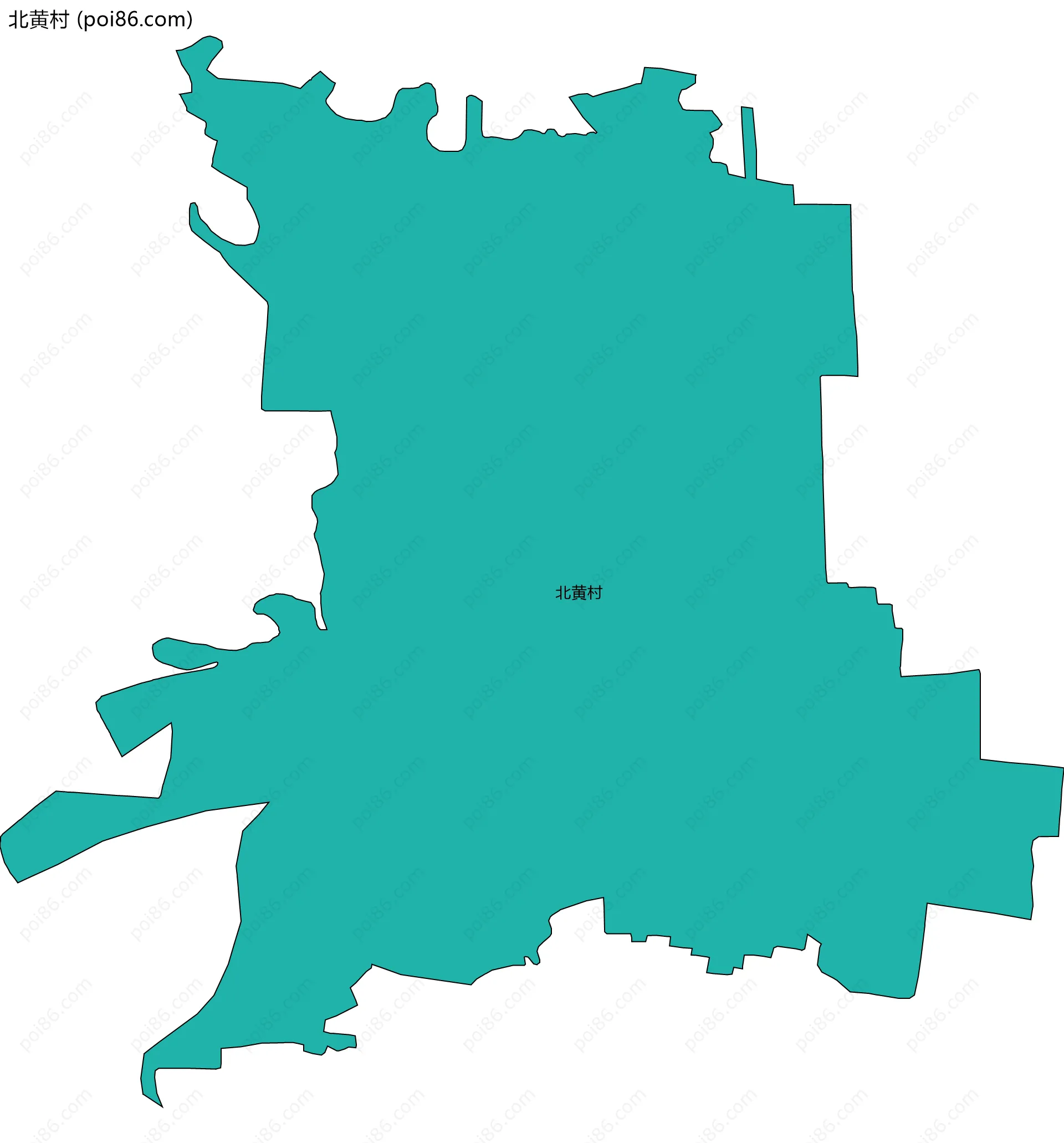 北黄村边界地图