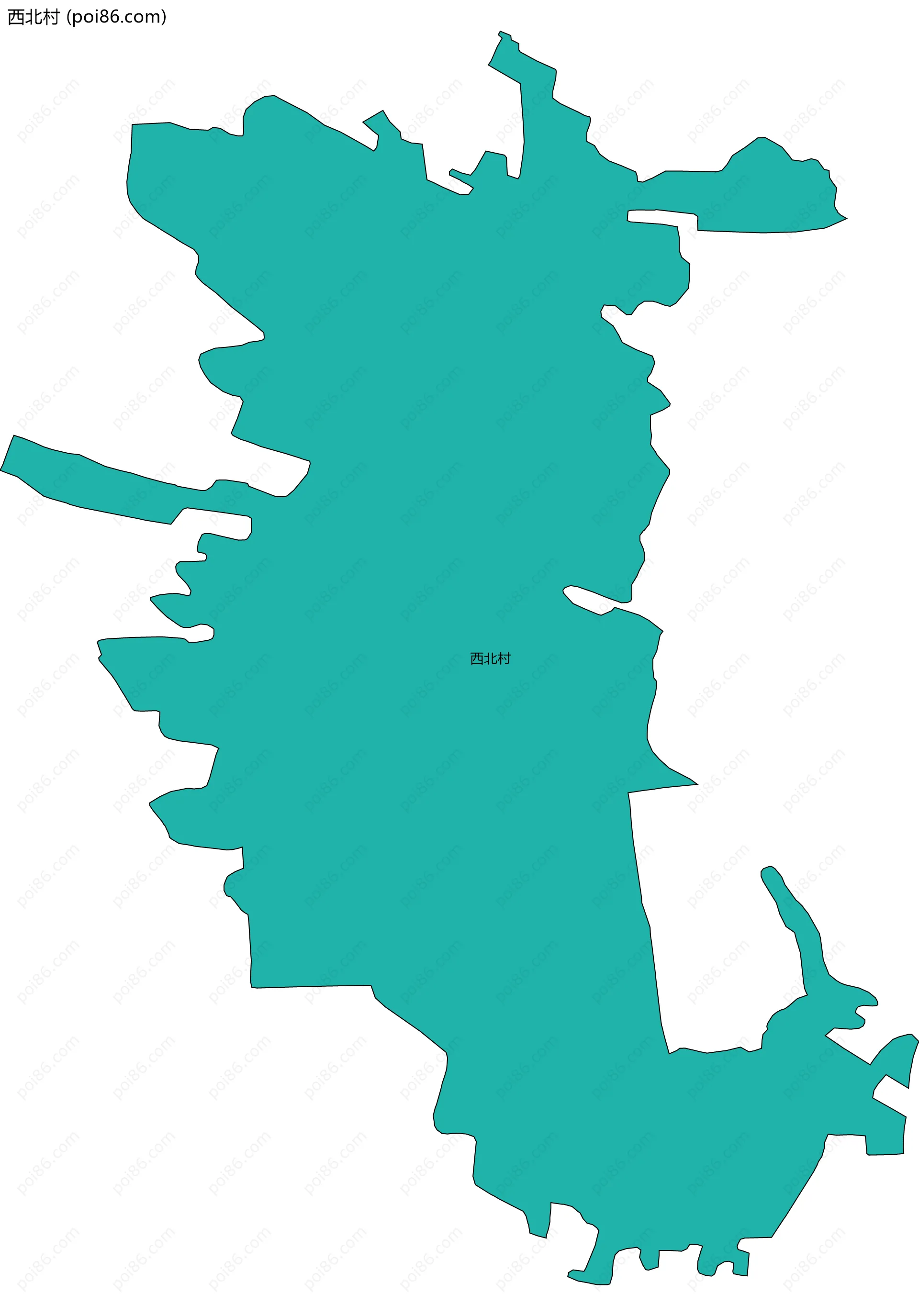 西北村边界地图