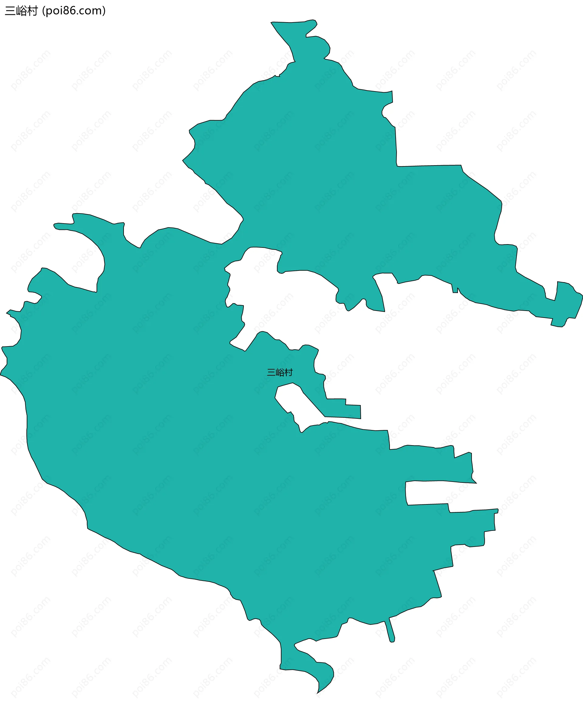 三峪村边界地图