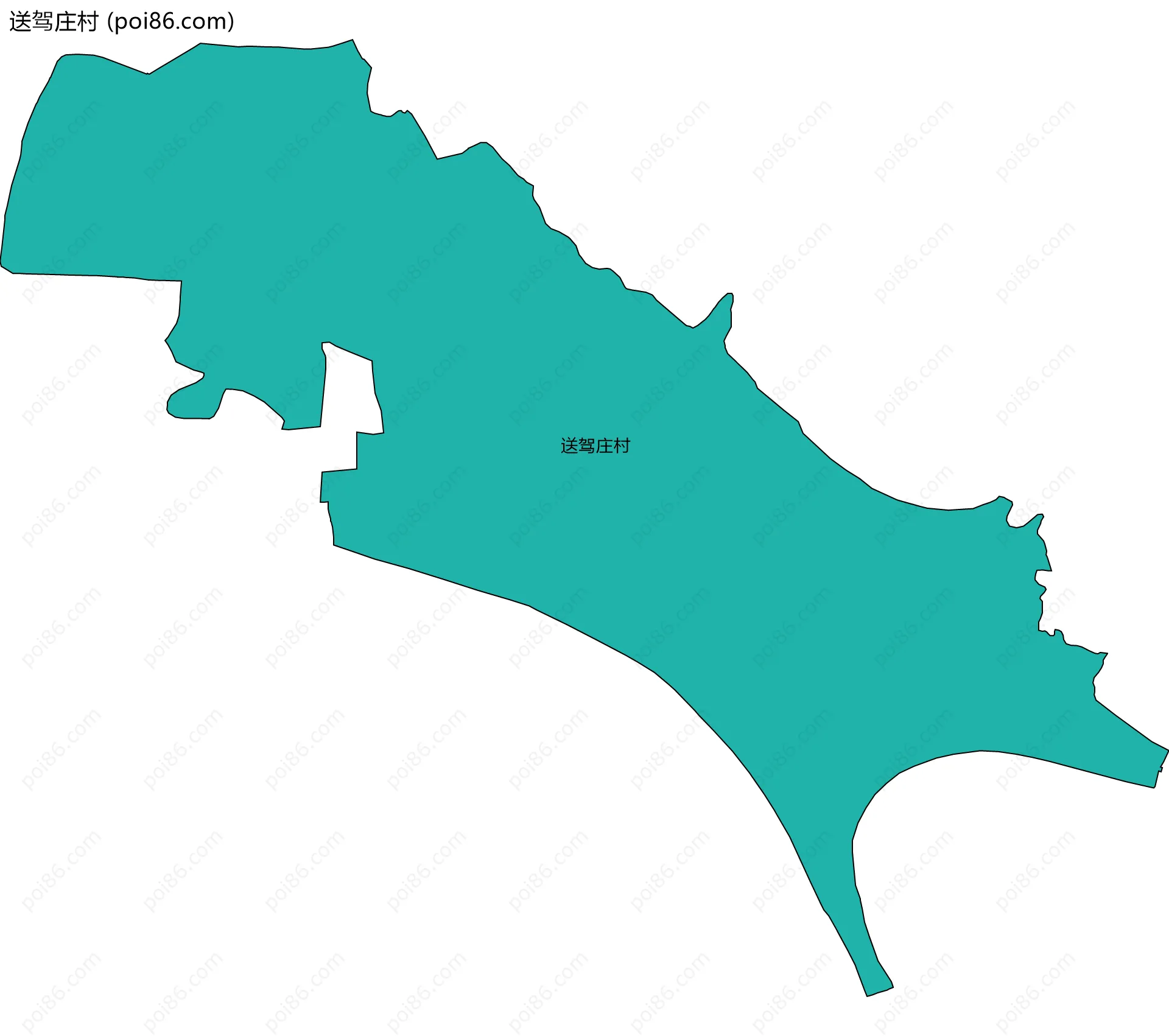 送驾庄村边界地图