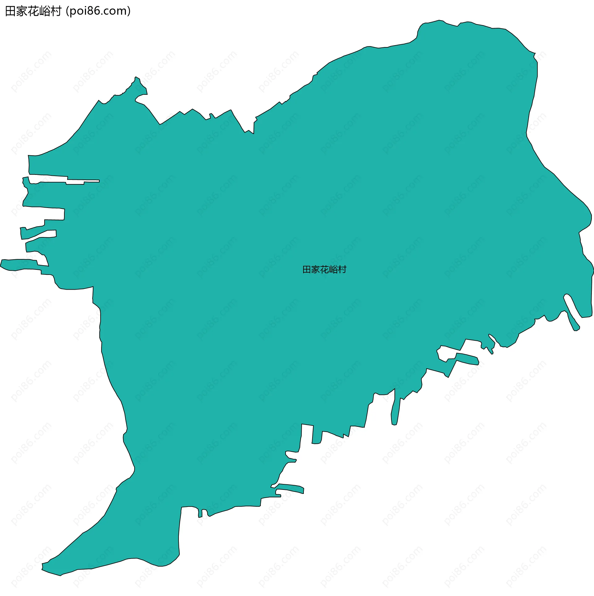田家花峪村边界地图