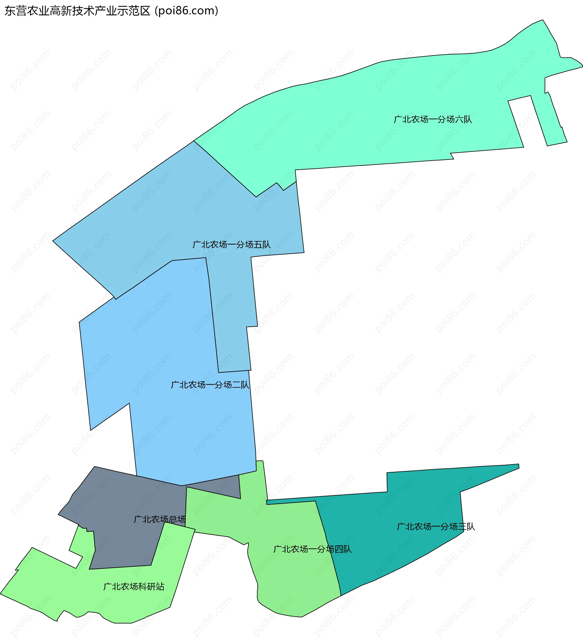 东营农业高新技术产业示范区边界地图(五级行政区划)