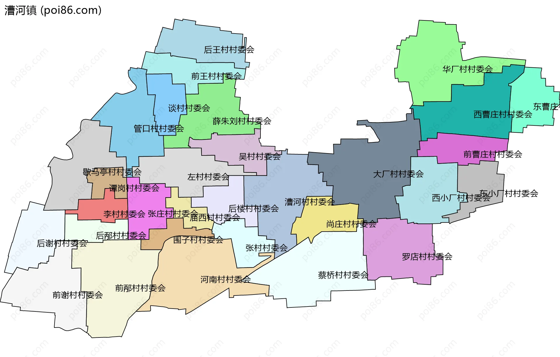 漕河镇边界地图(五级行政区划)