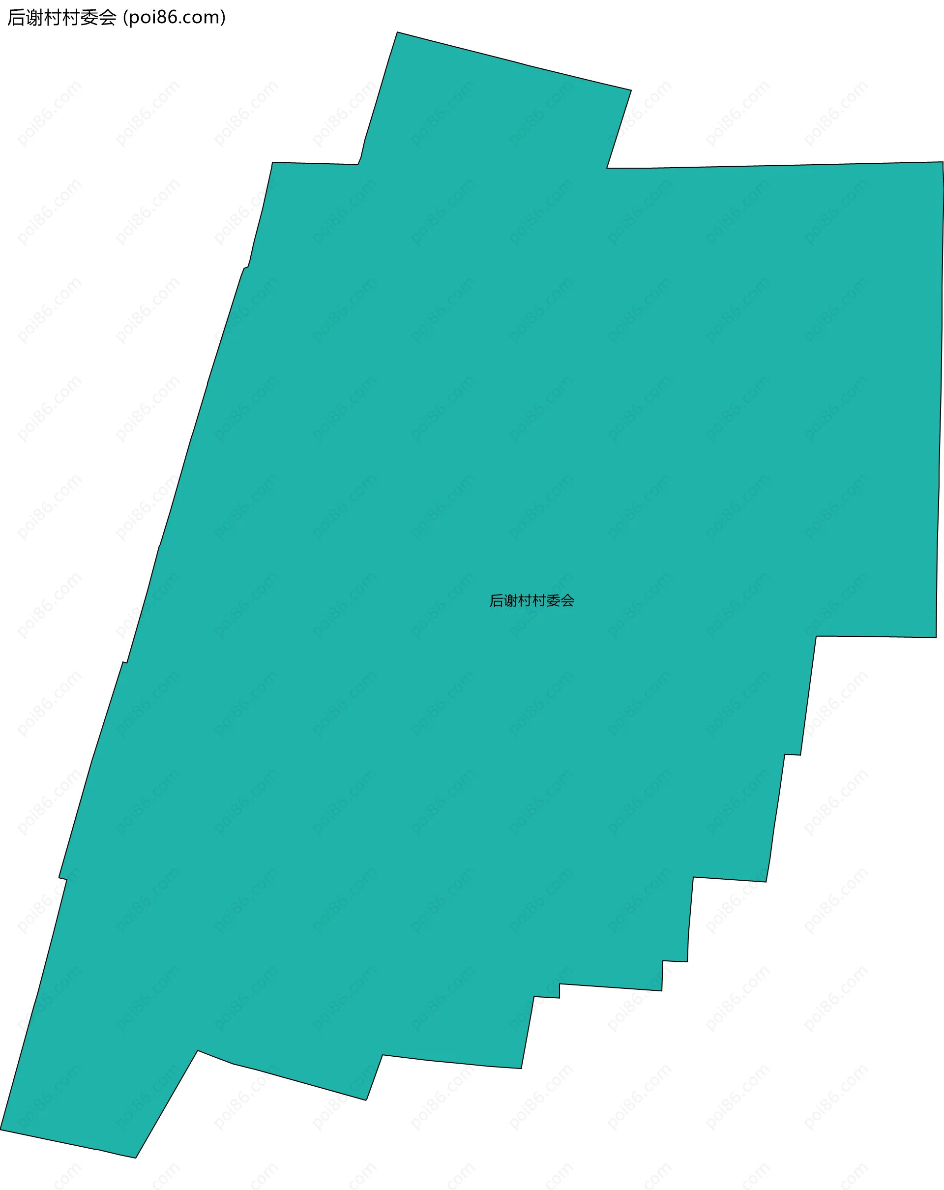 后谢村村委会边界地图