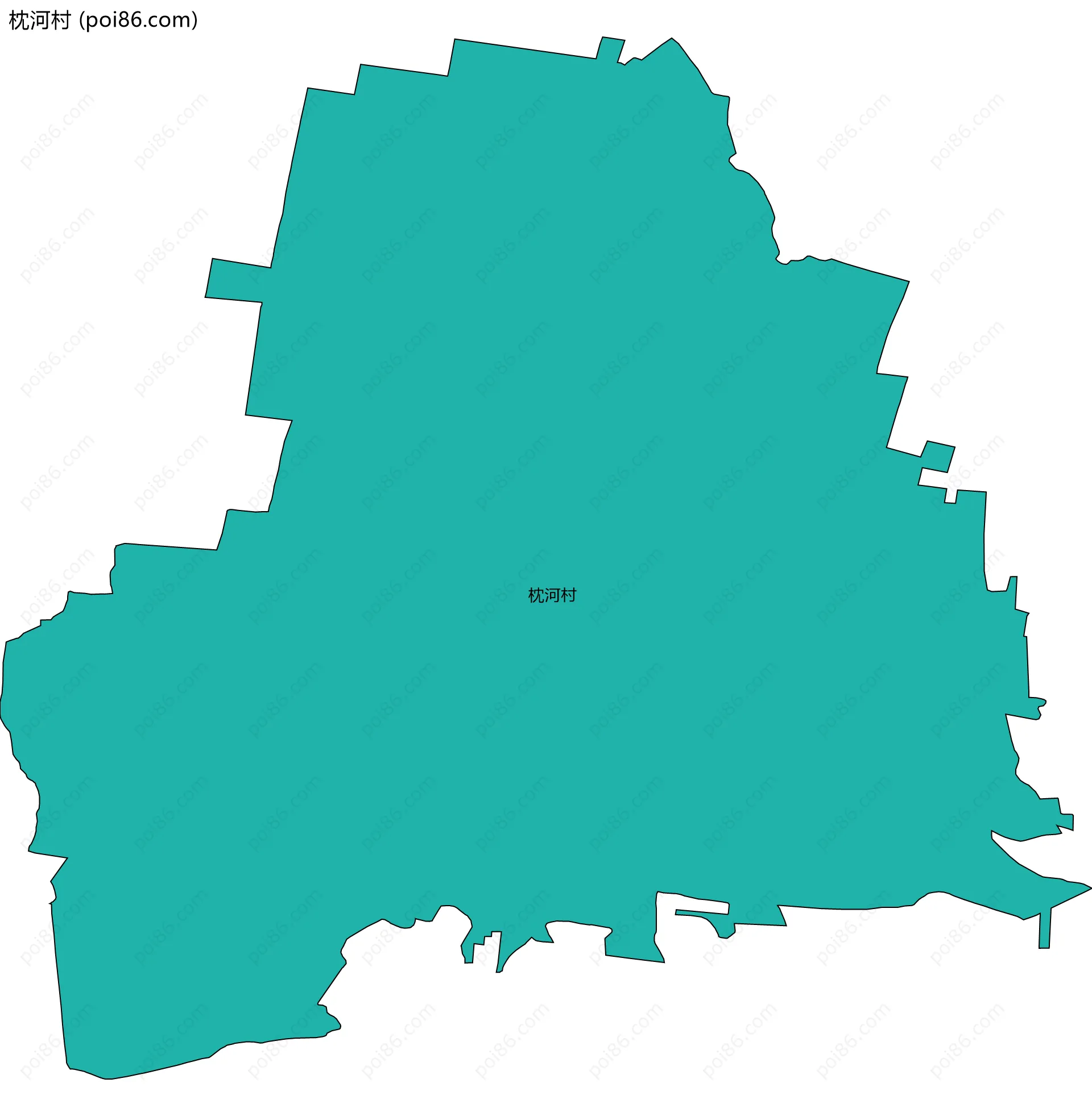枕河村边界地图