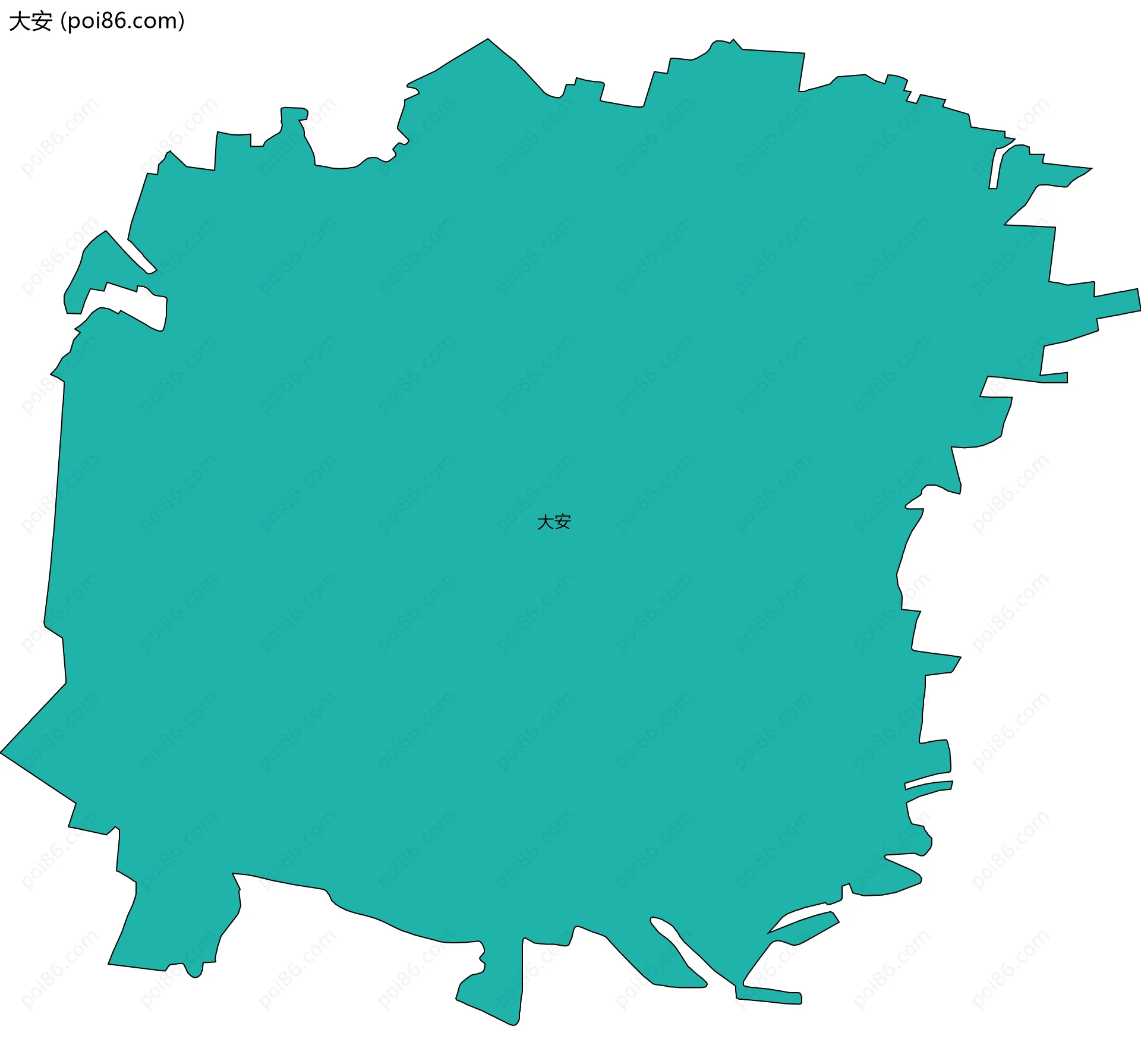 大安边界地图