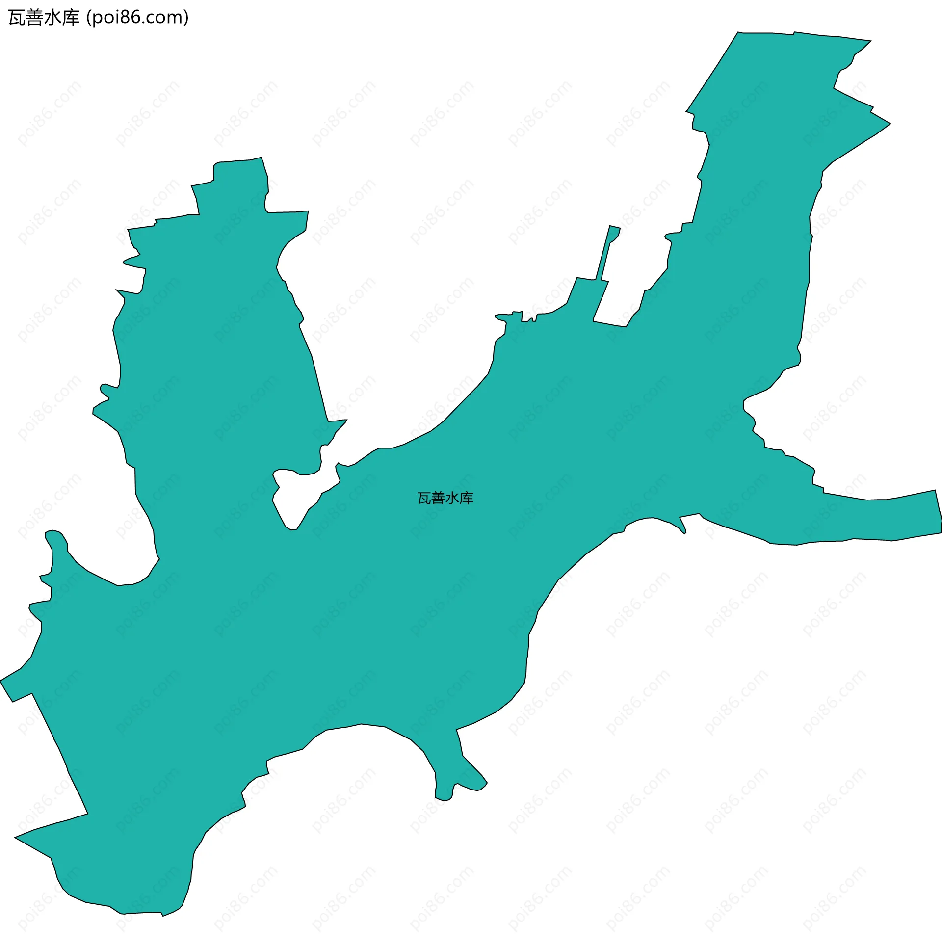 瓦善水库边界地图