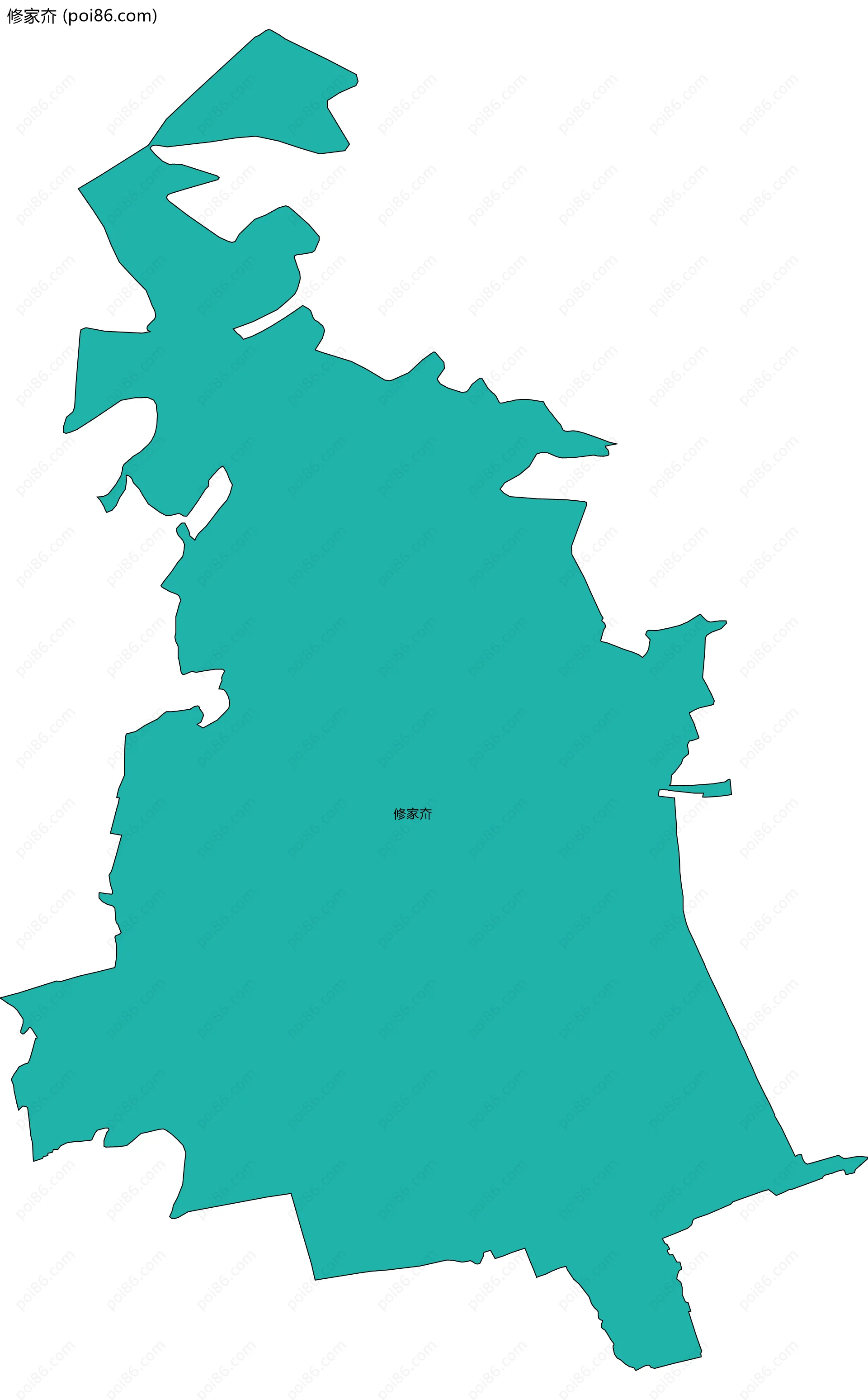 修家夼边界地图