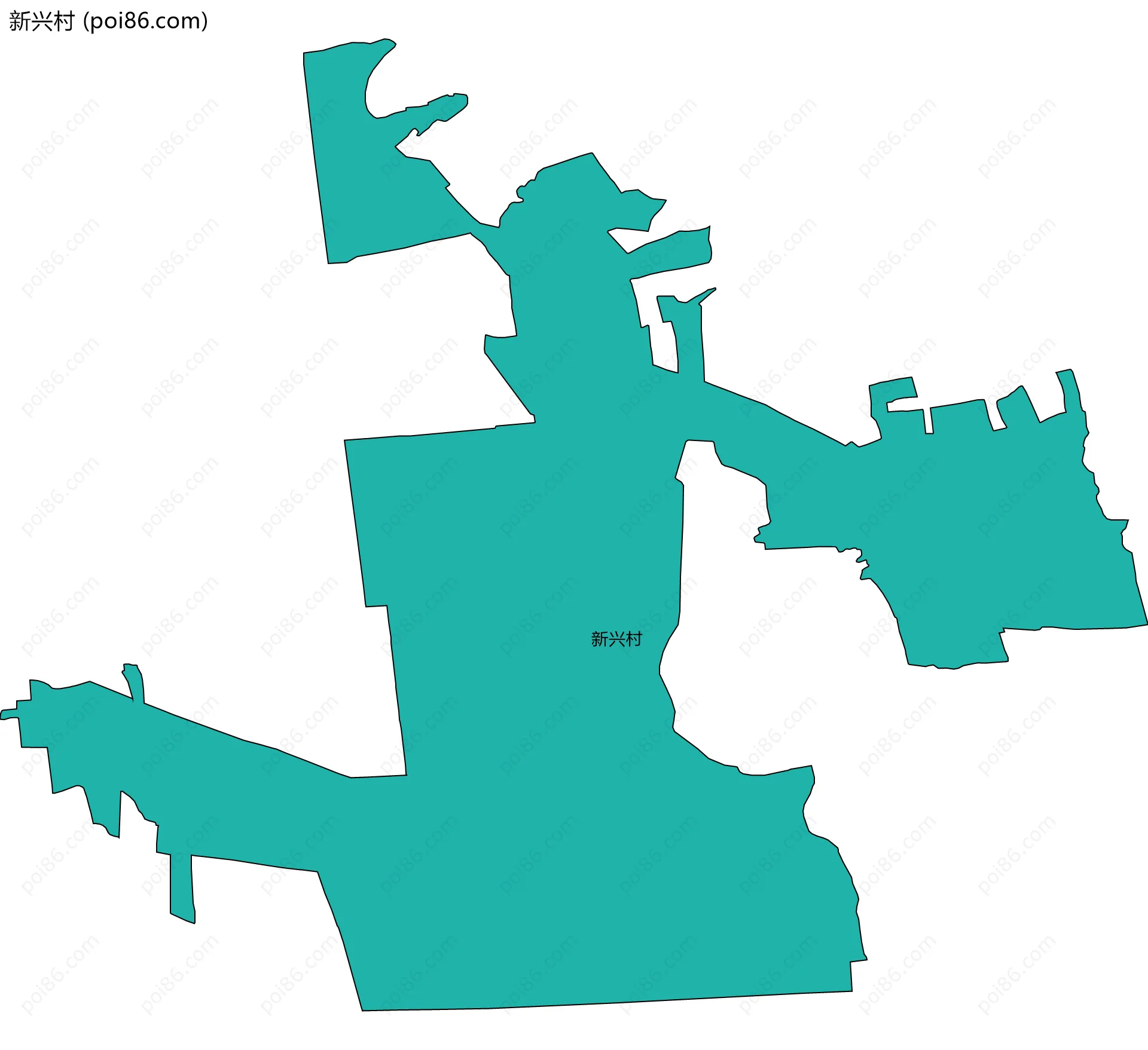 新兴村边界地图