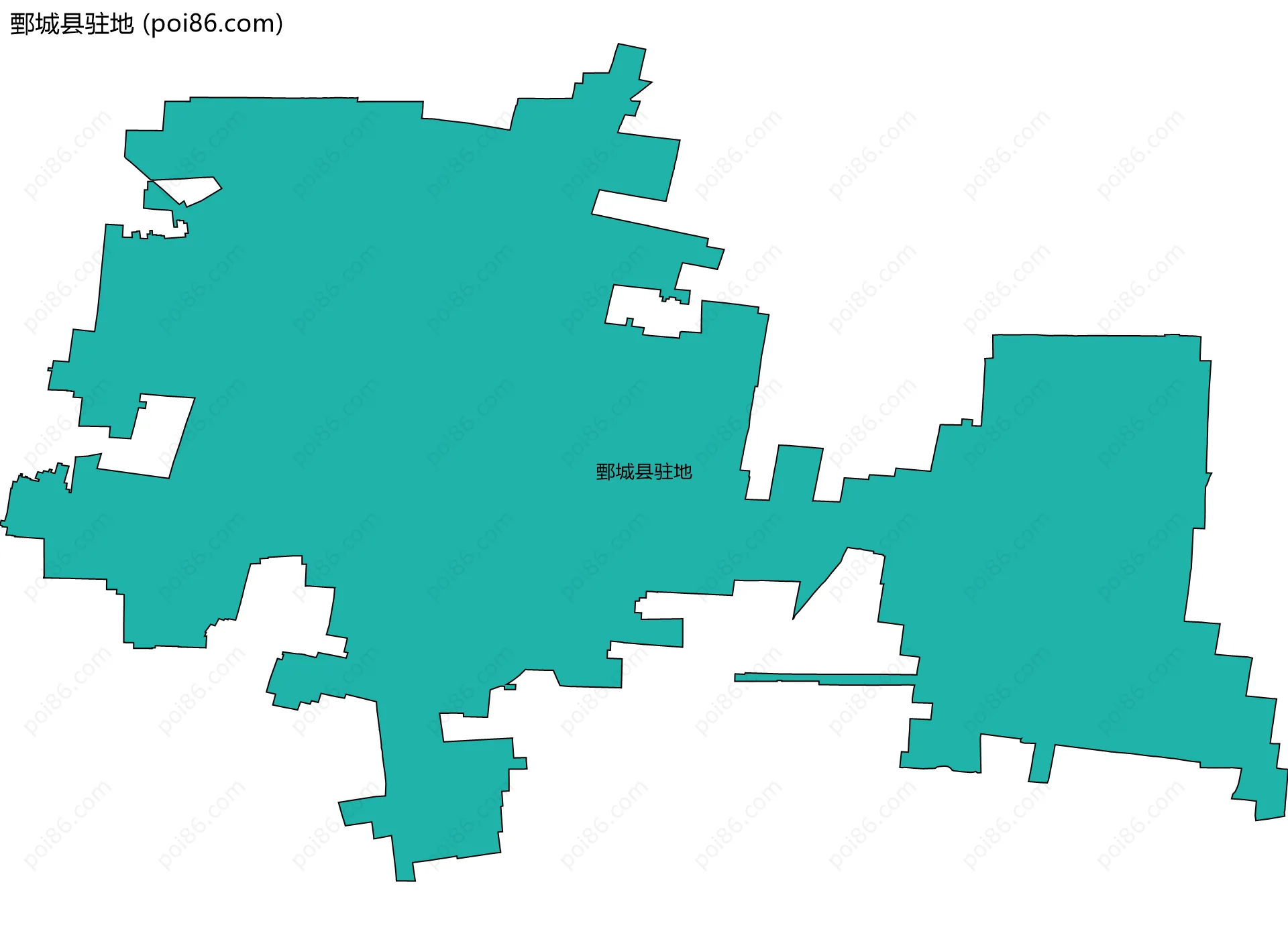 鄄城县驻地边界地图