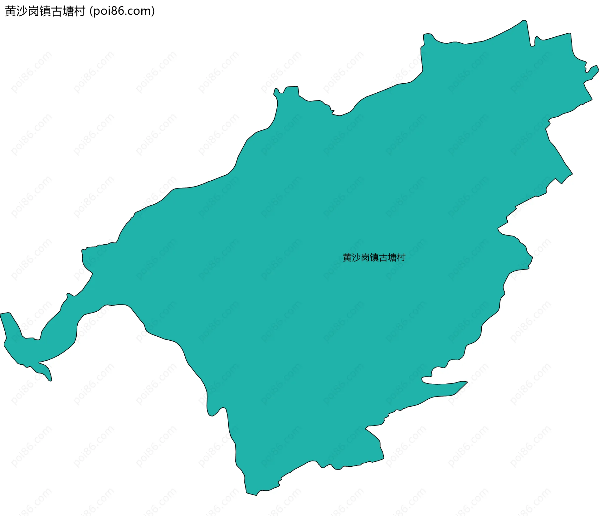黄沙岗镇古塘村边界地图
