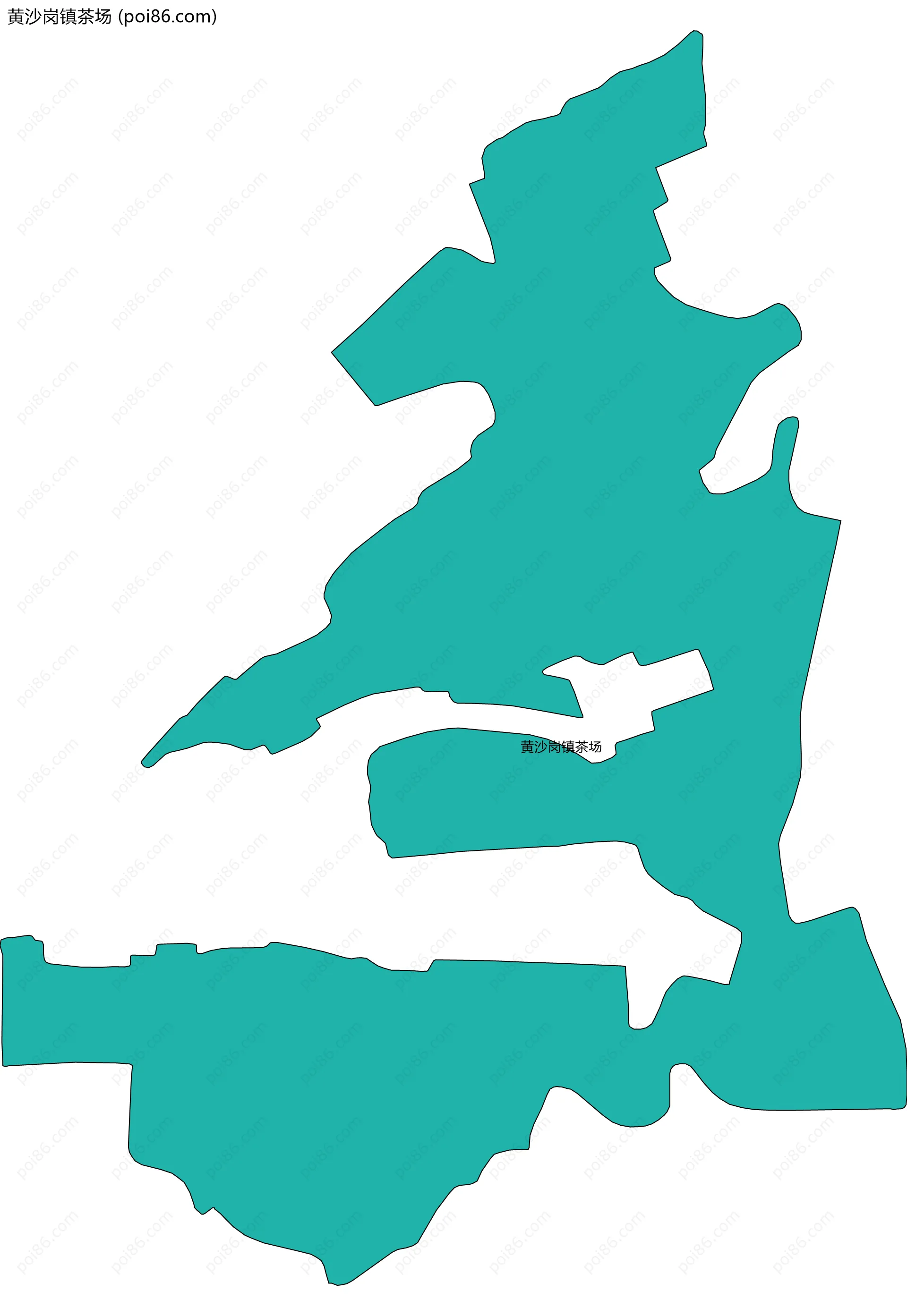 黄沙岗镇茶场边界地图