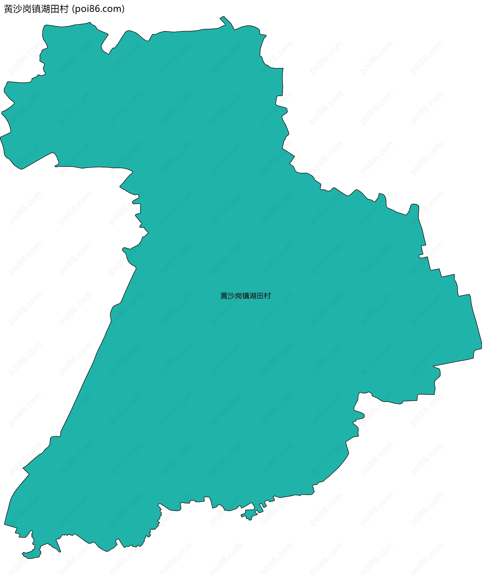 黄沙岗镇湖田村边界地图