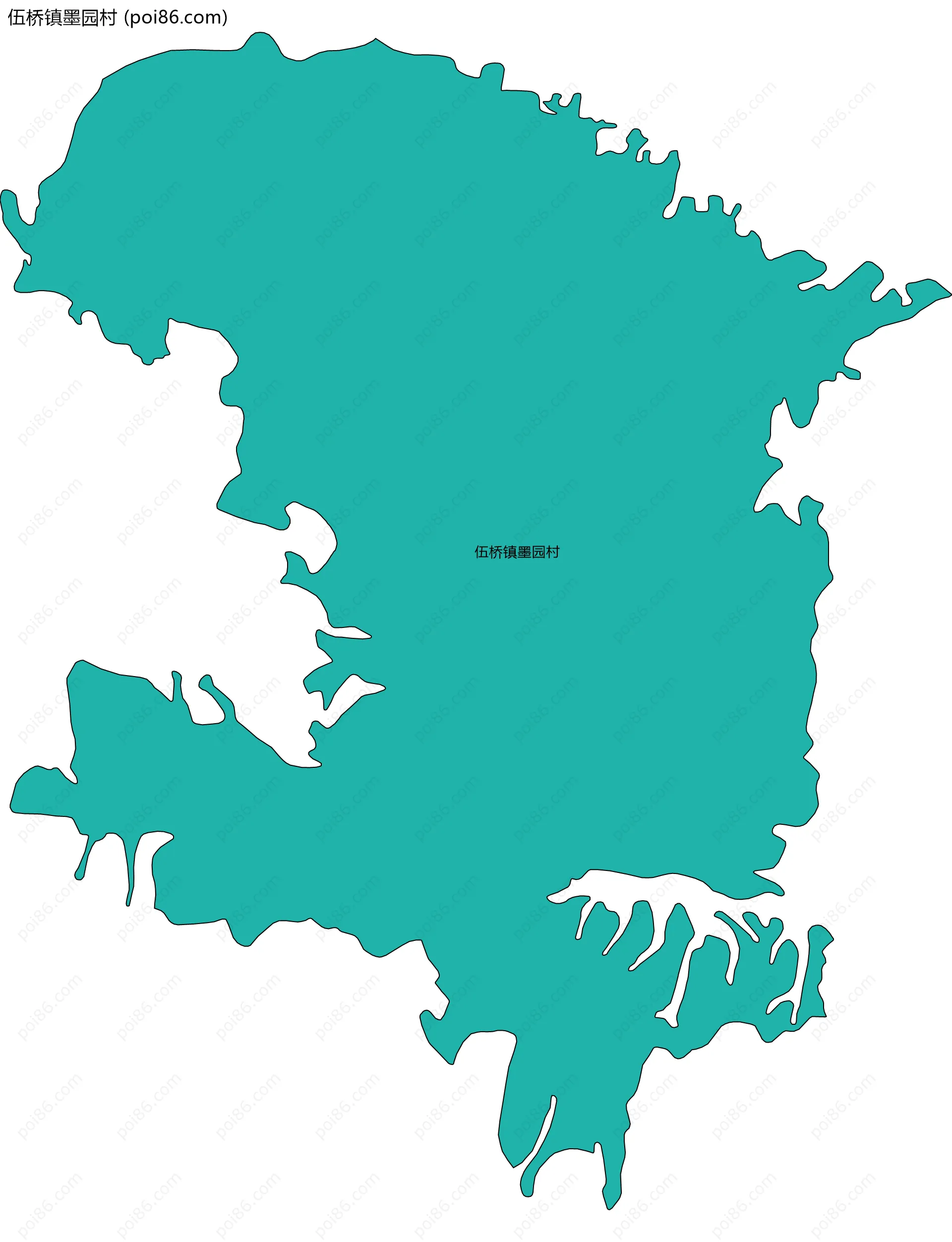 伍桥镇墨园村边界地图