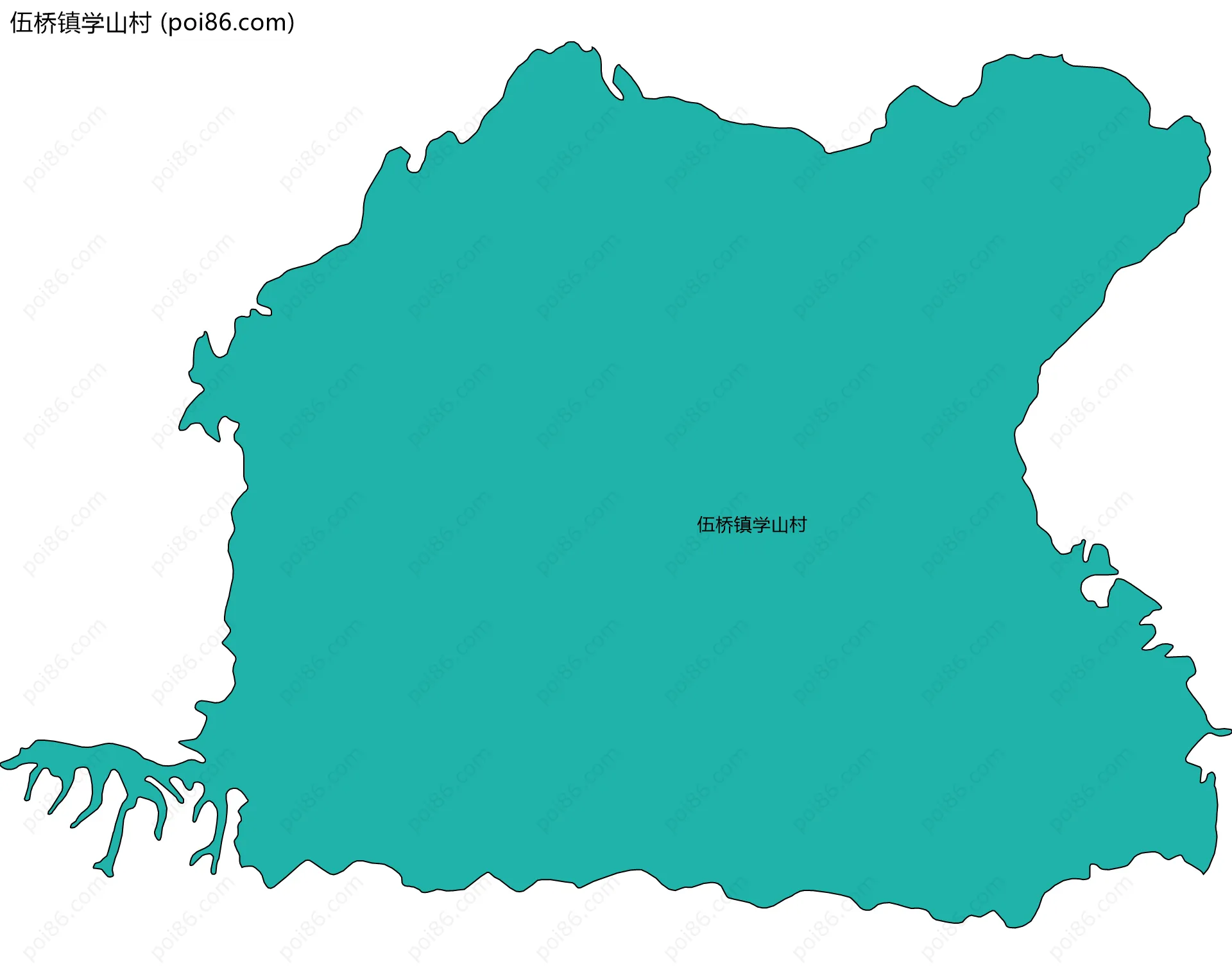 伍桥镇学山村边界地图