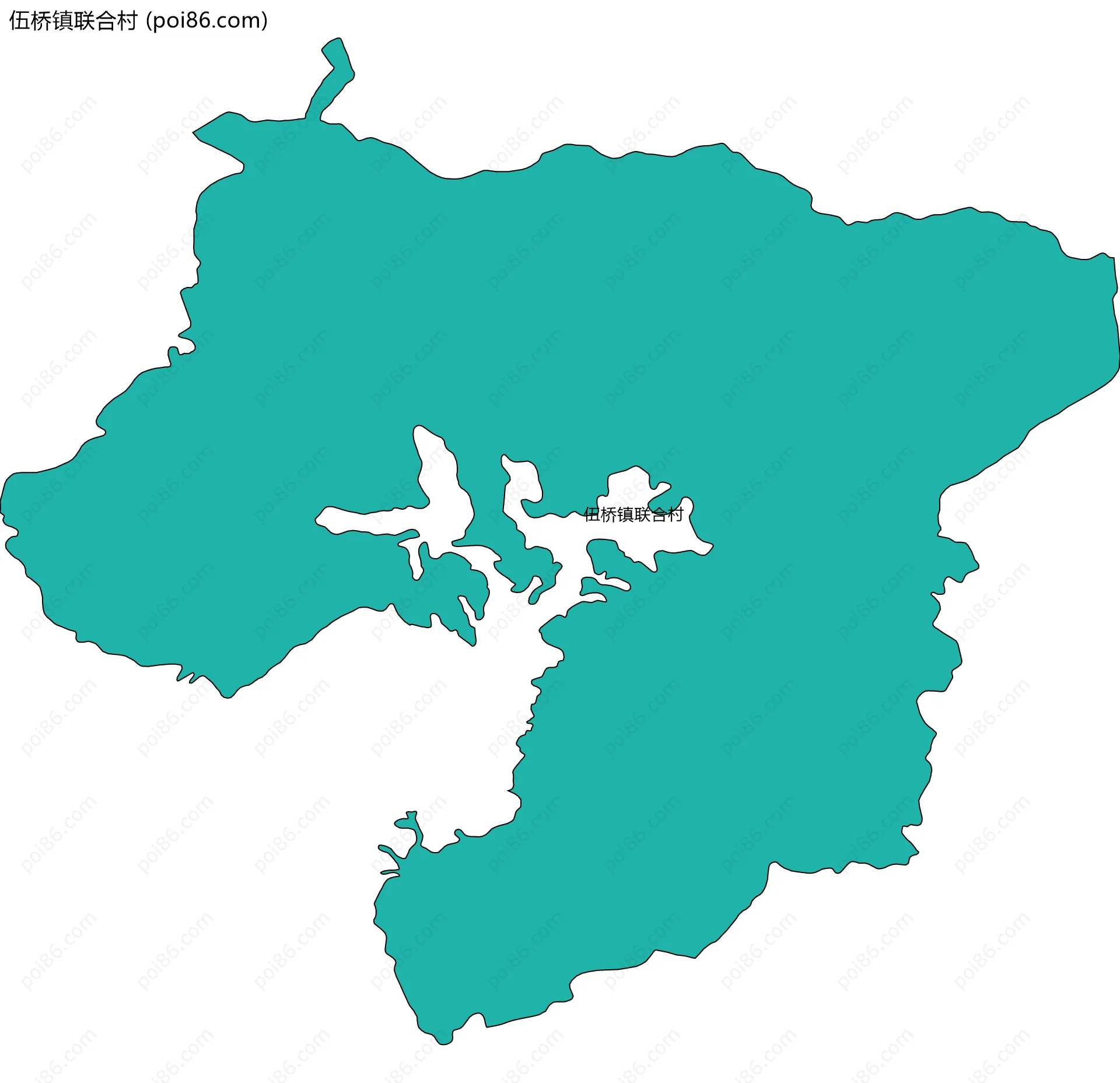 伍桥镇联合村边界地图