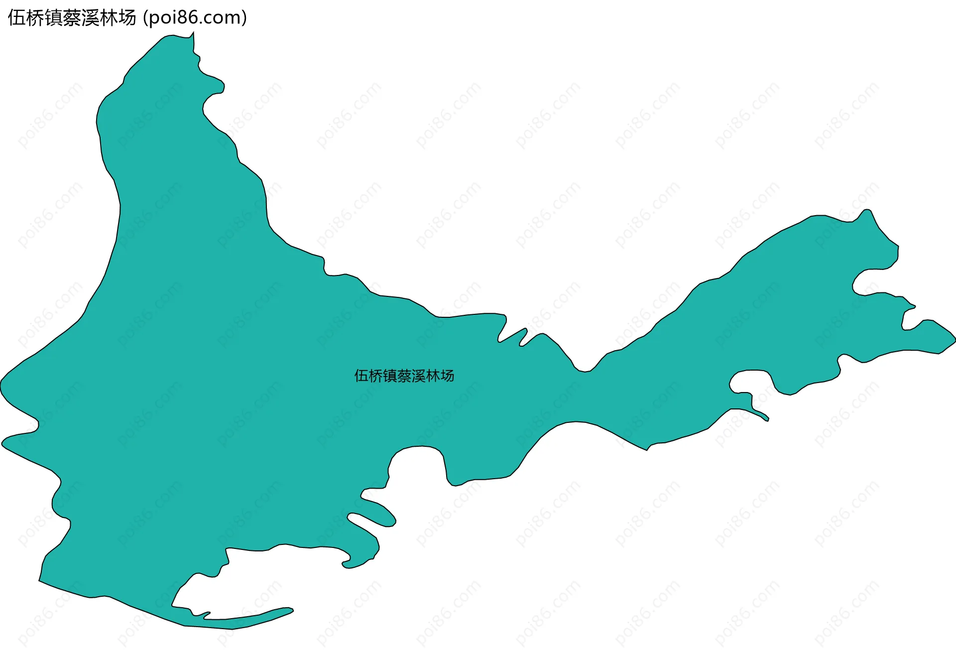 伍桥镇蔡溪林场边界地图
