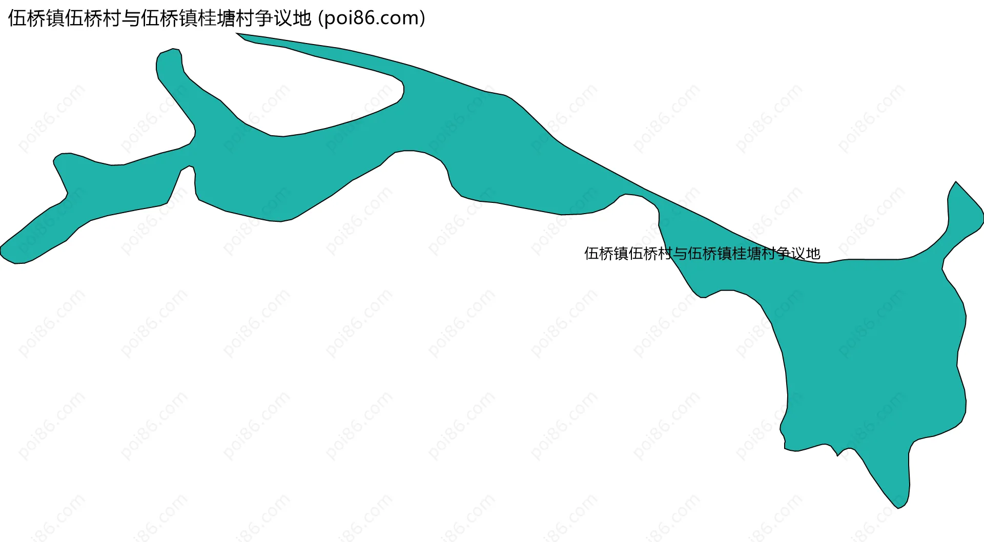 伍桥镇伍桥村与伍桥镇桂塘村争议地边界地图