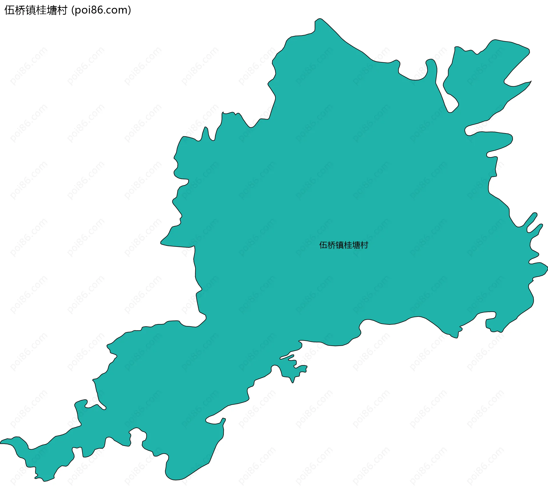 伍桥镇桂塘村边界地图