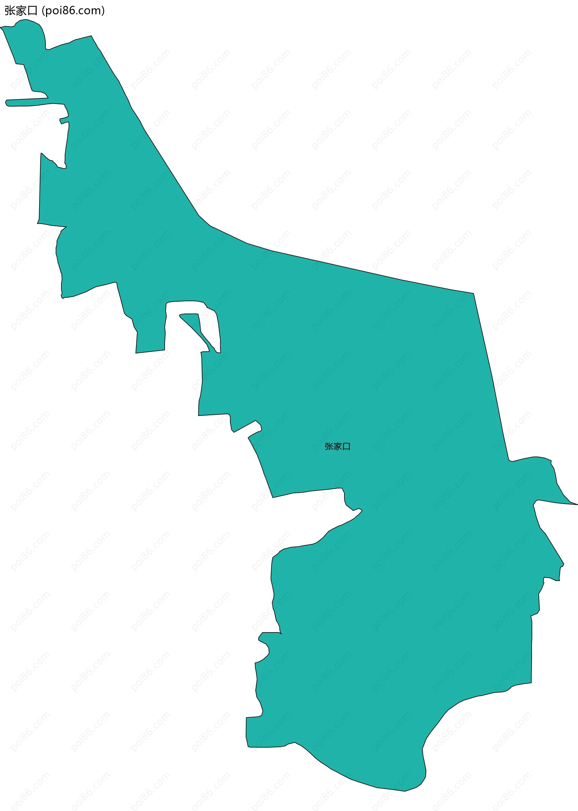 张家口边界地图