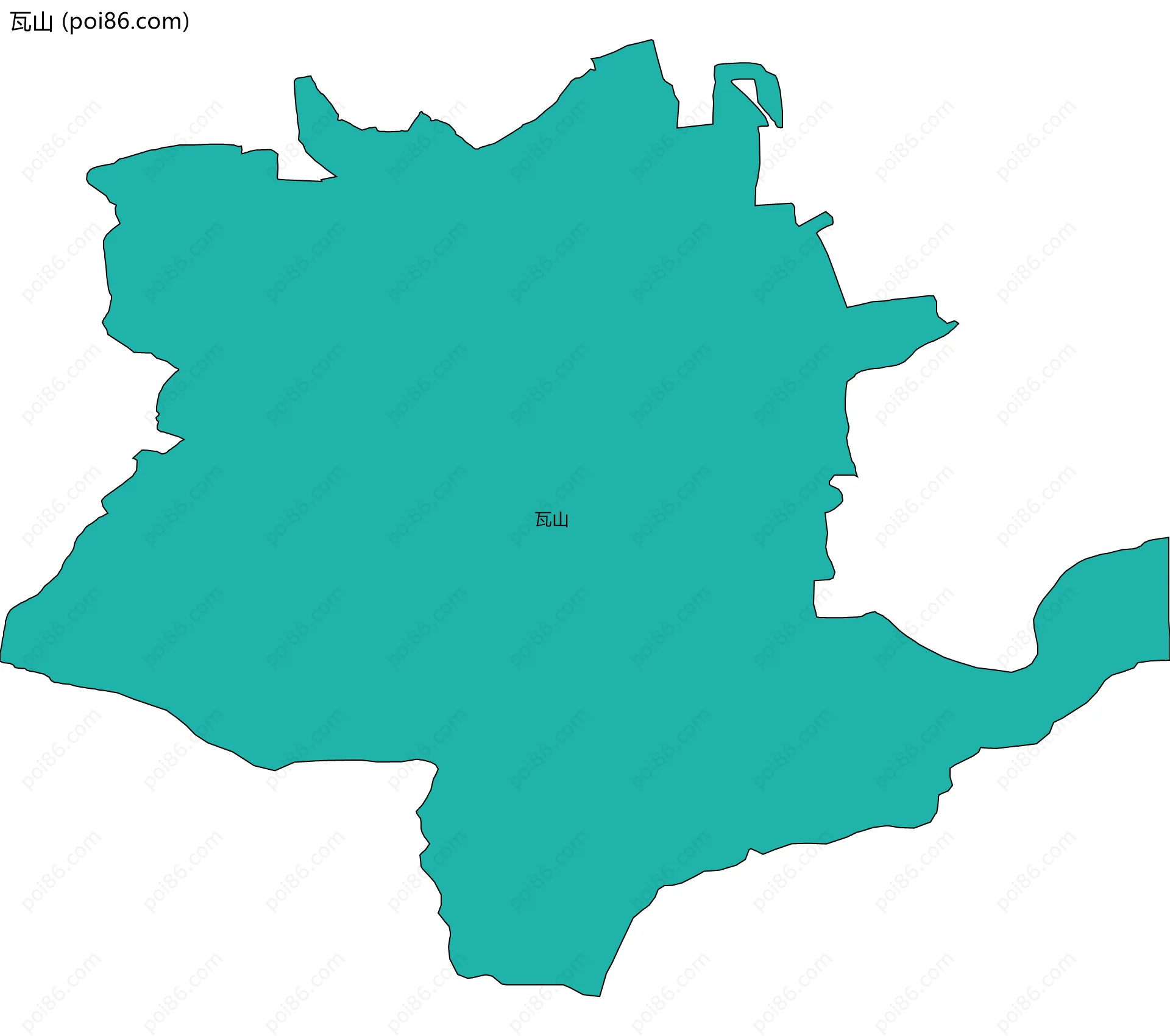 瓦山边界地图