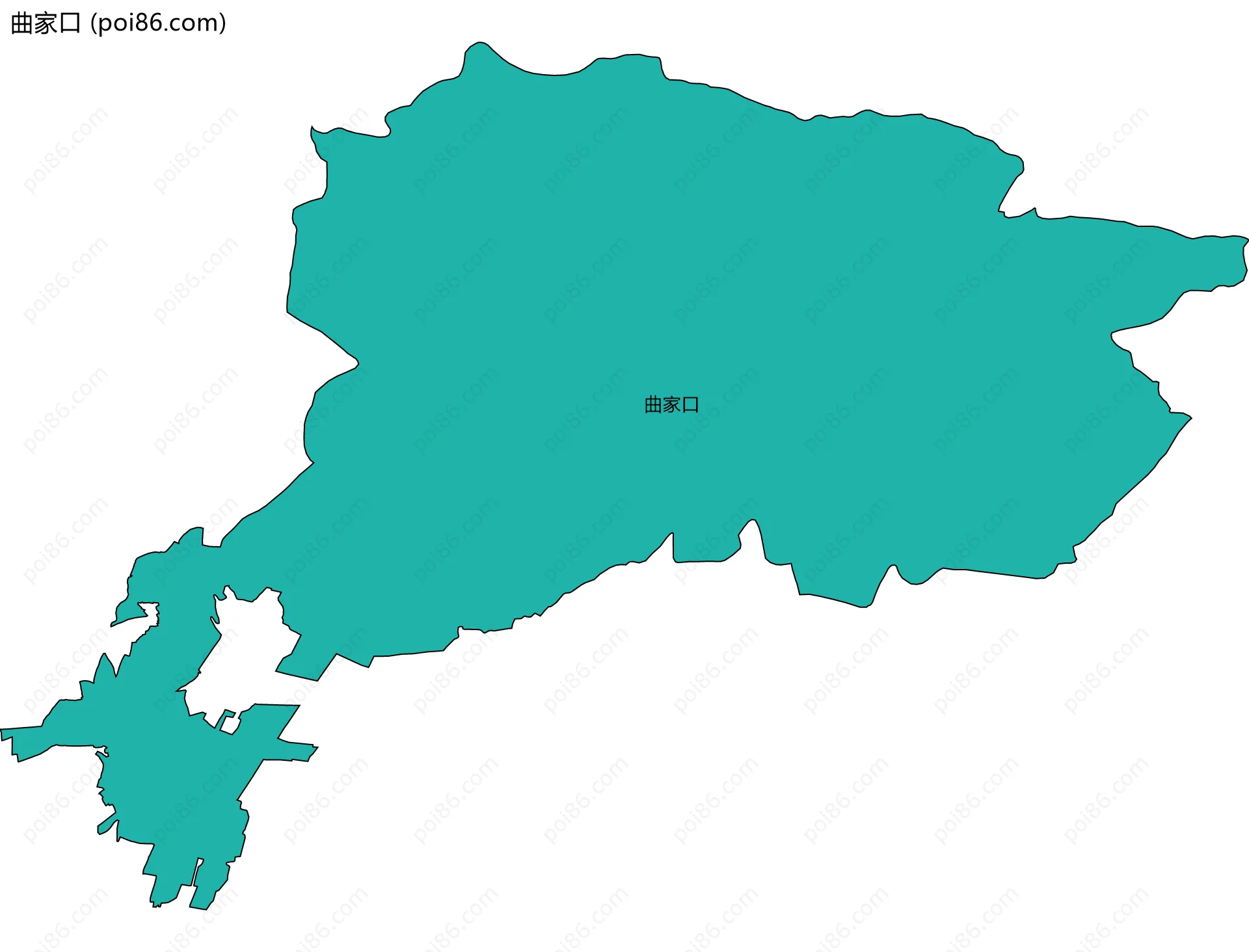 曲家口边界地图