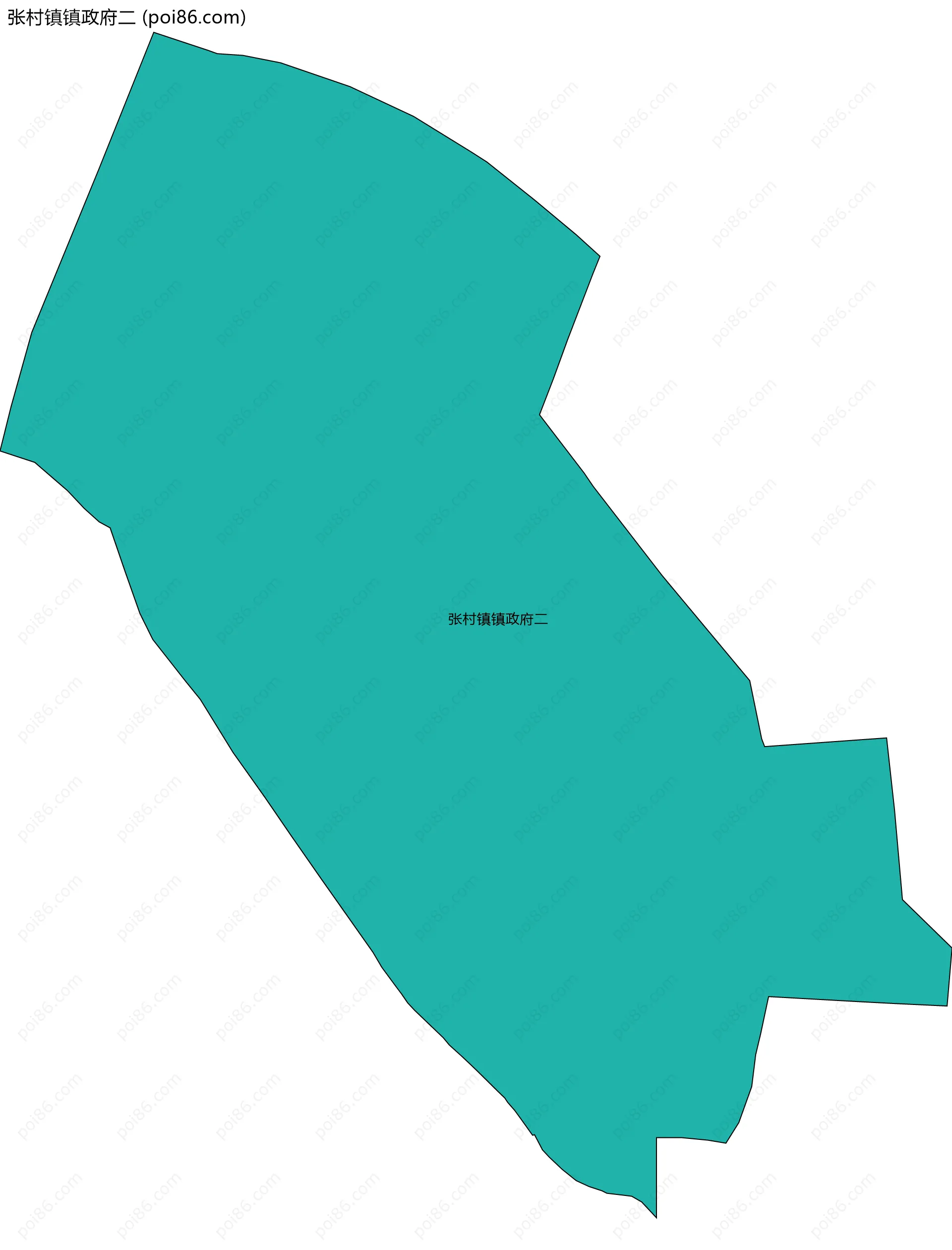张村镇镇政府二边界地图