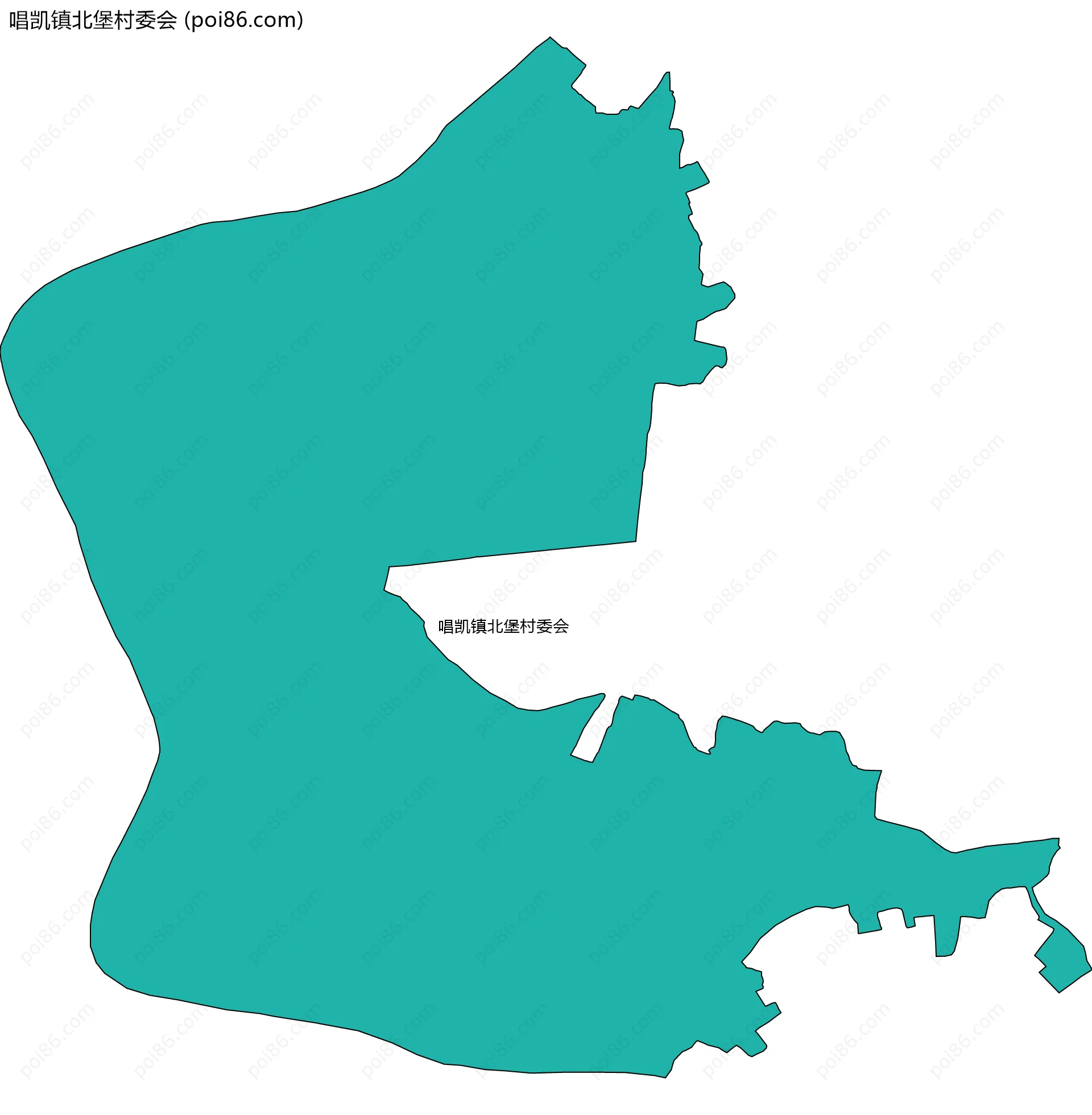 唱凯镇北堡村委会边界地图
