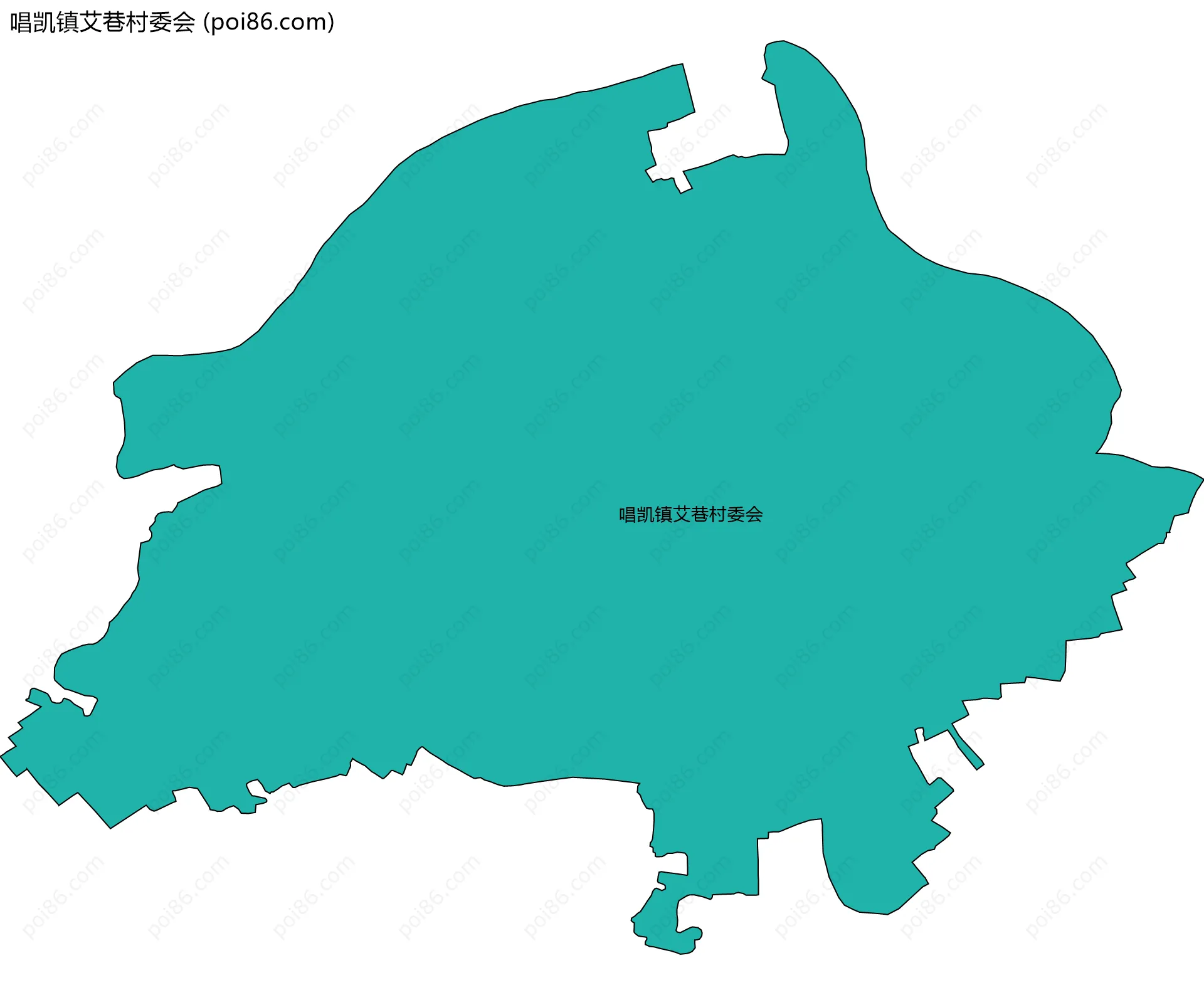 唱凯镇艾巷村委会边界地图