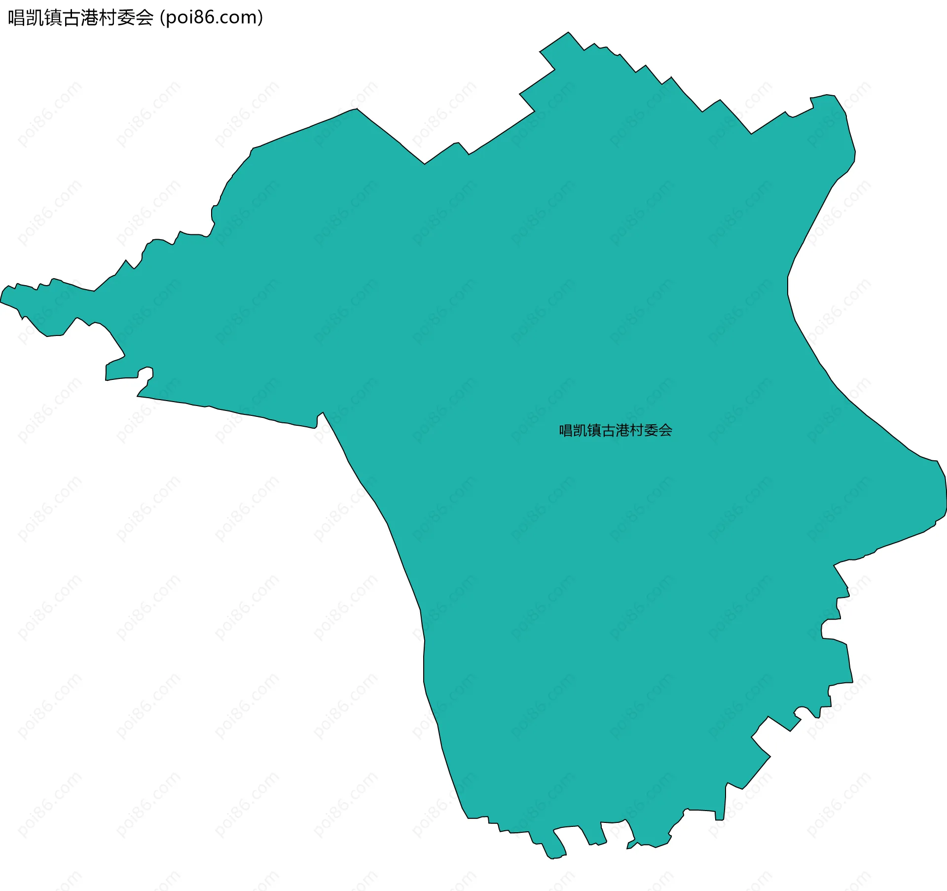 唱凯镇古港村委会边界地图