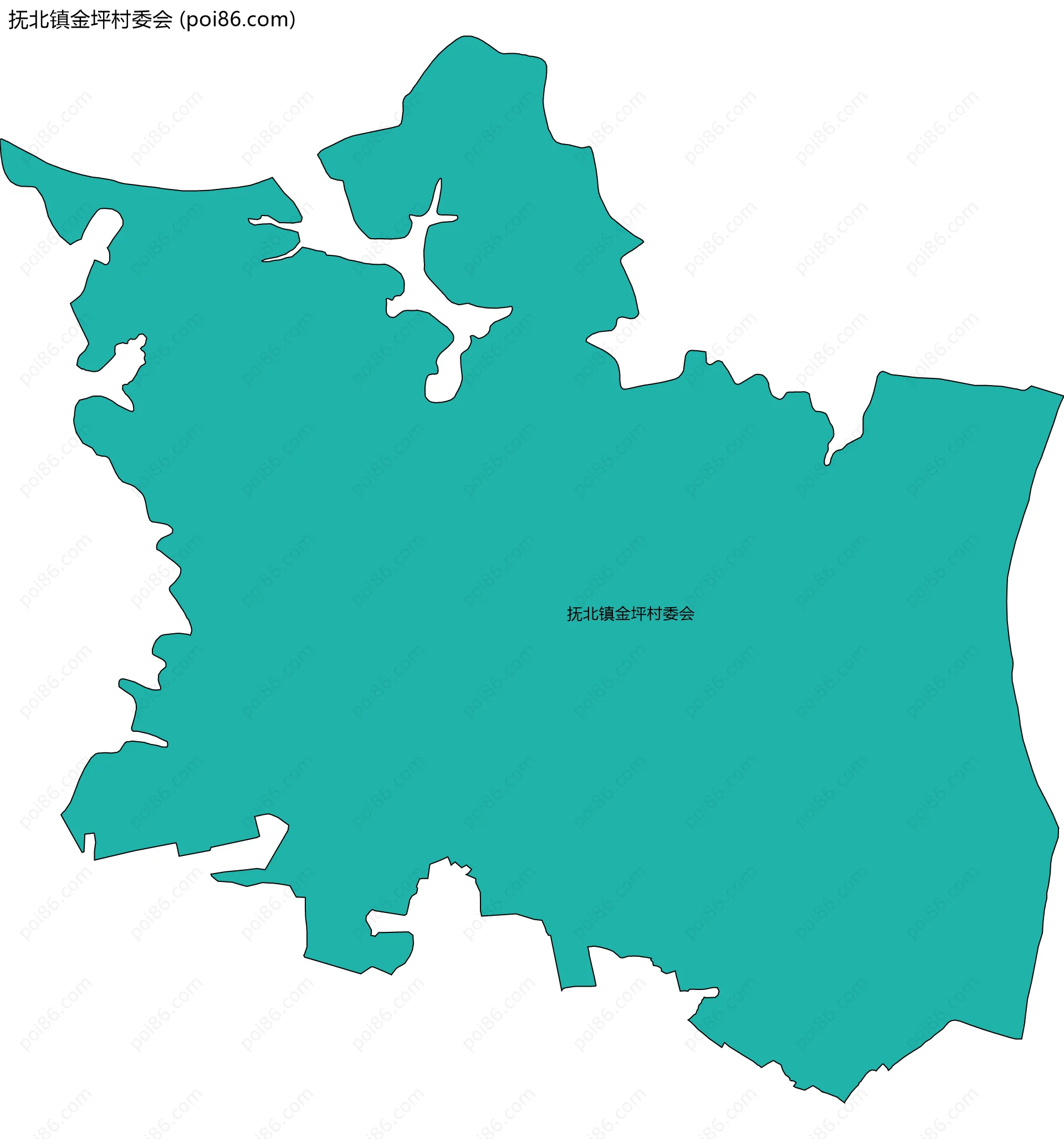 抚北镇金坪村委会边界地图