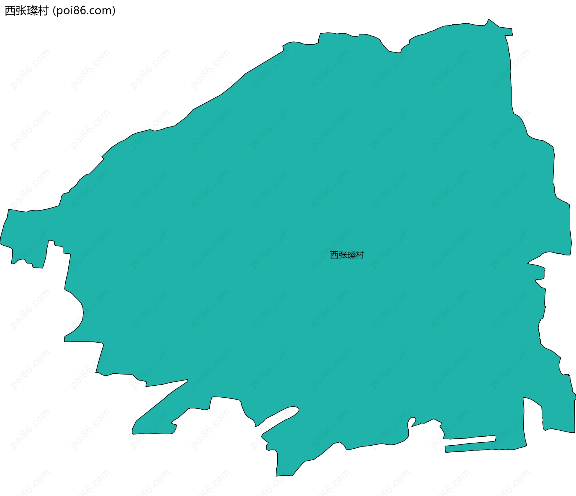 西张璨村边界地图