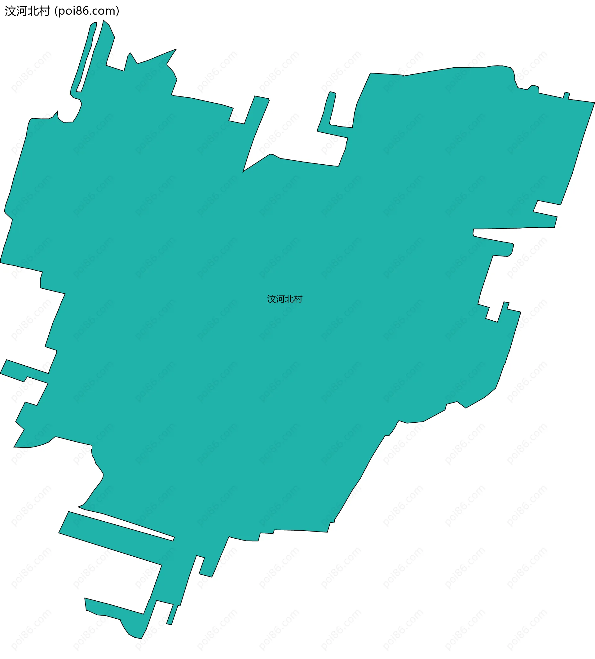 汶河北村边界地图