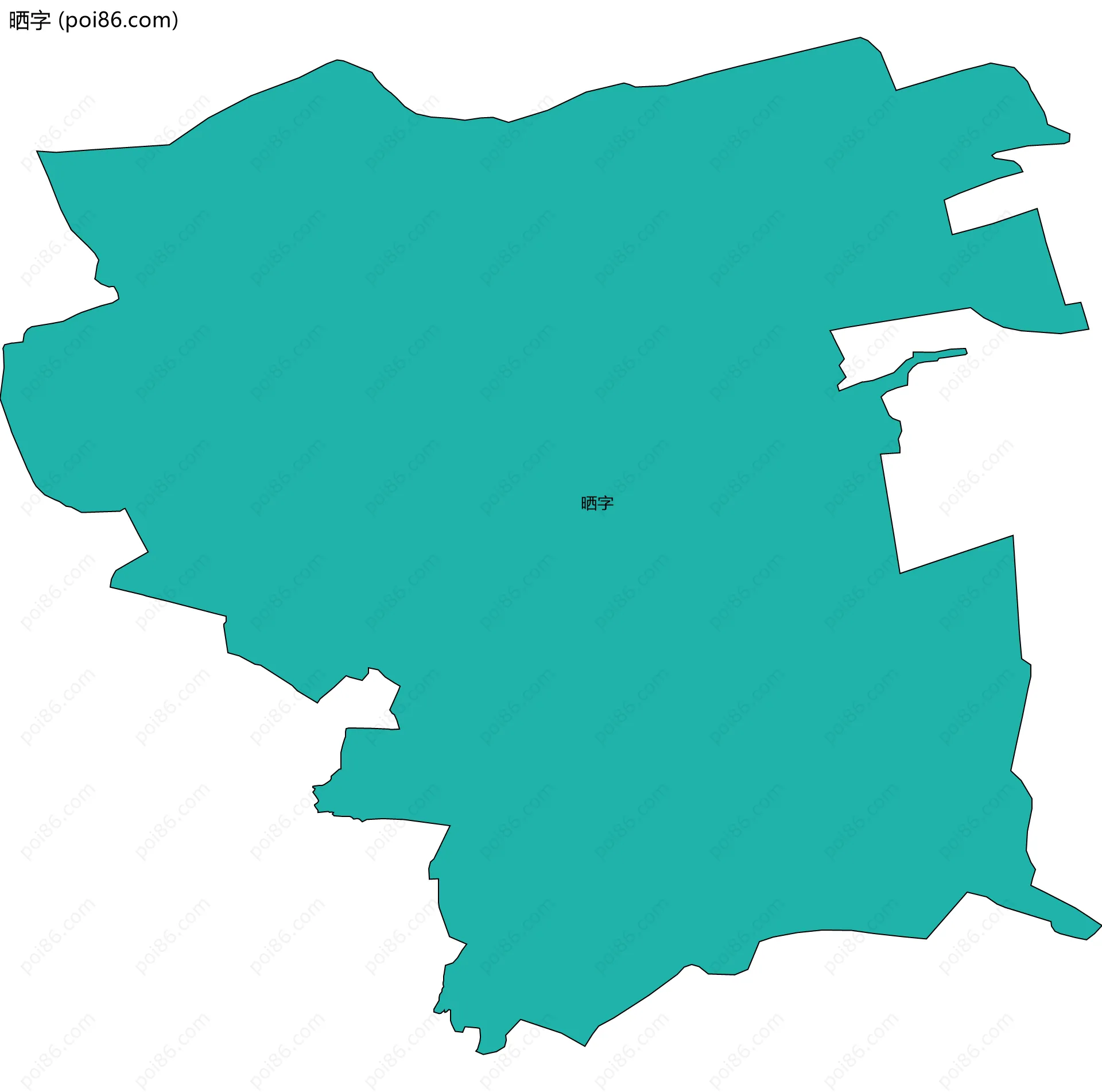 晒字边界地图