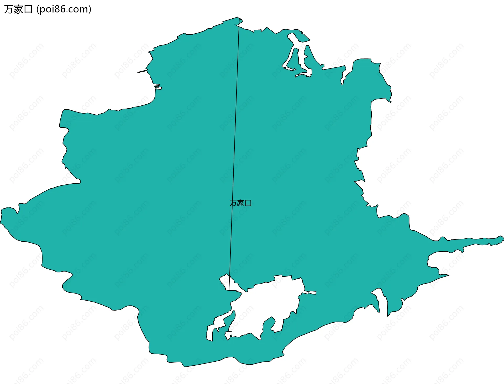 万家口边界地图