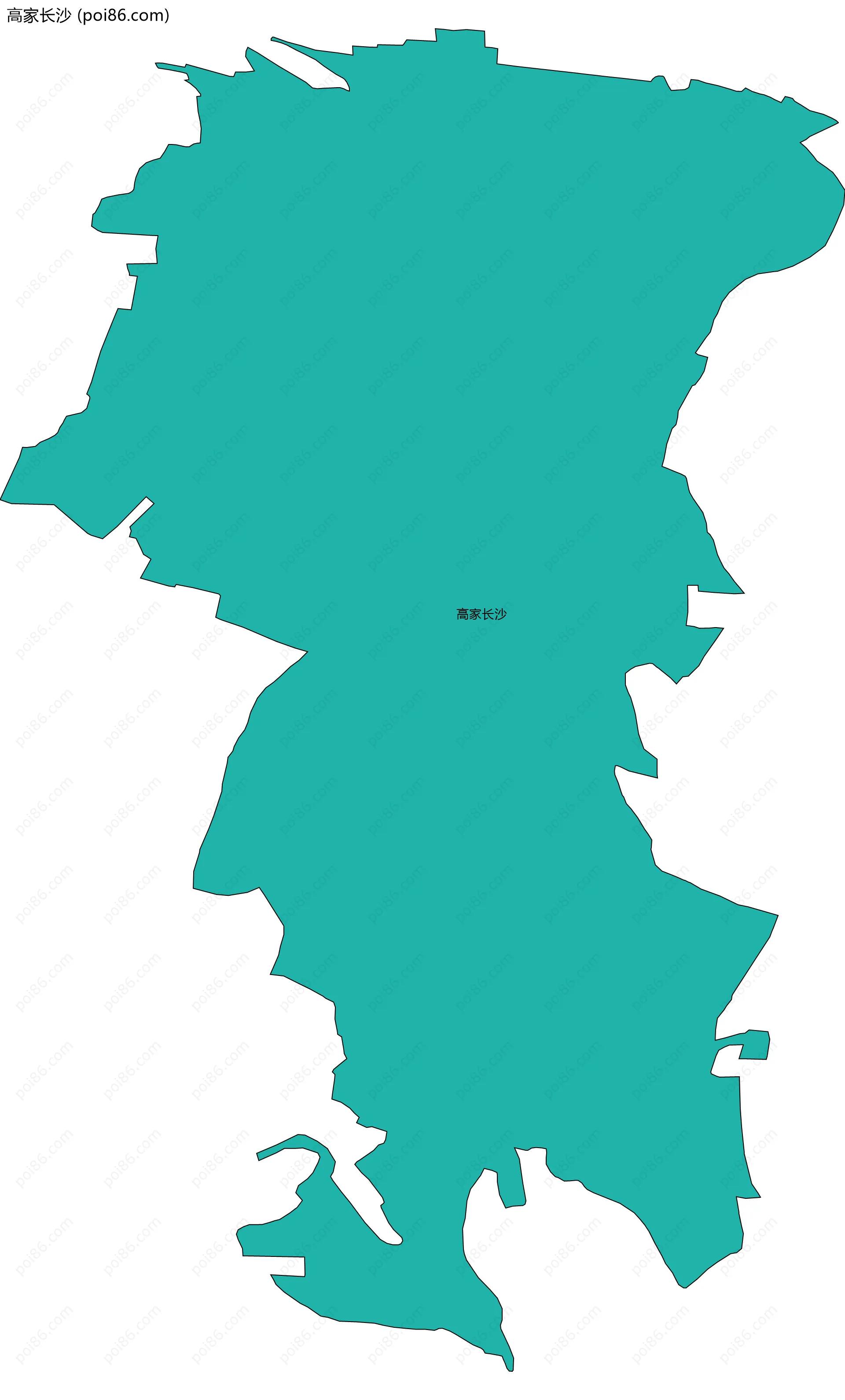 高家长沙边界地图