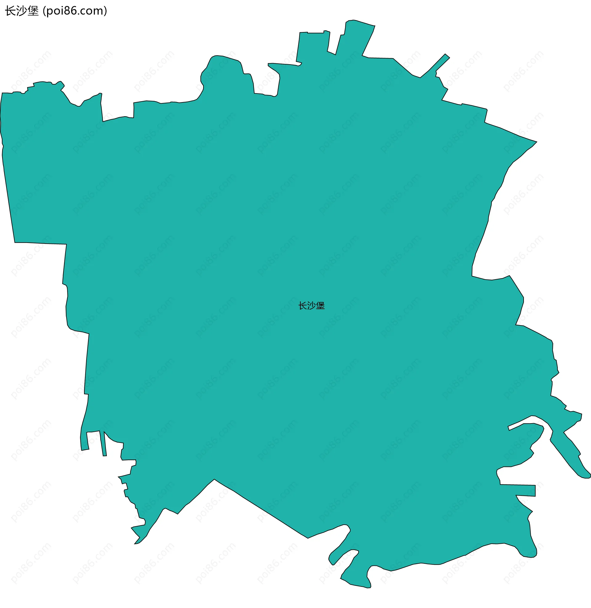 长沙堡边界地图