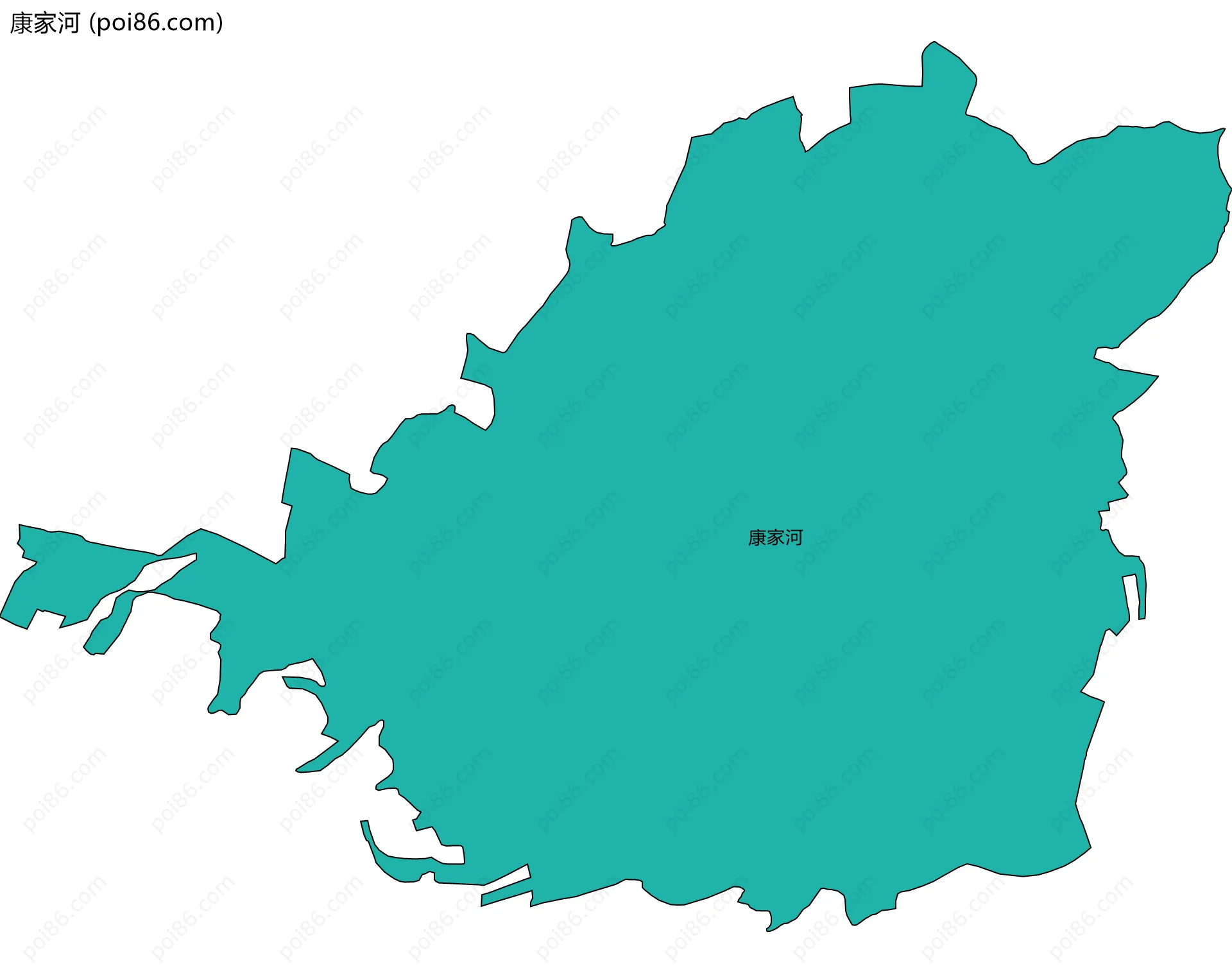 康家河边界地图