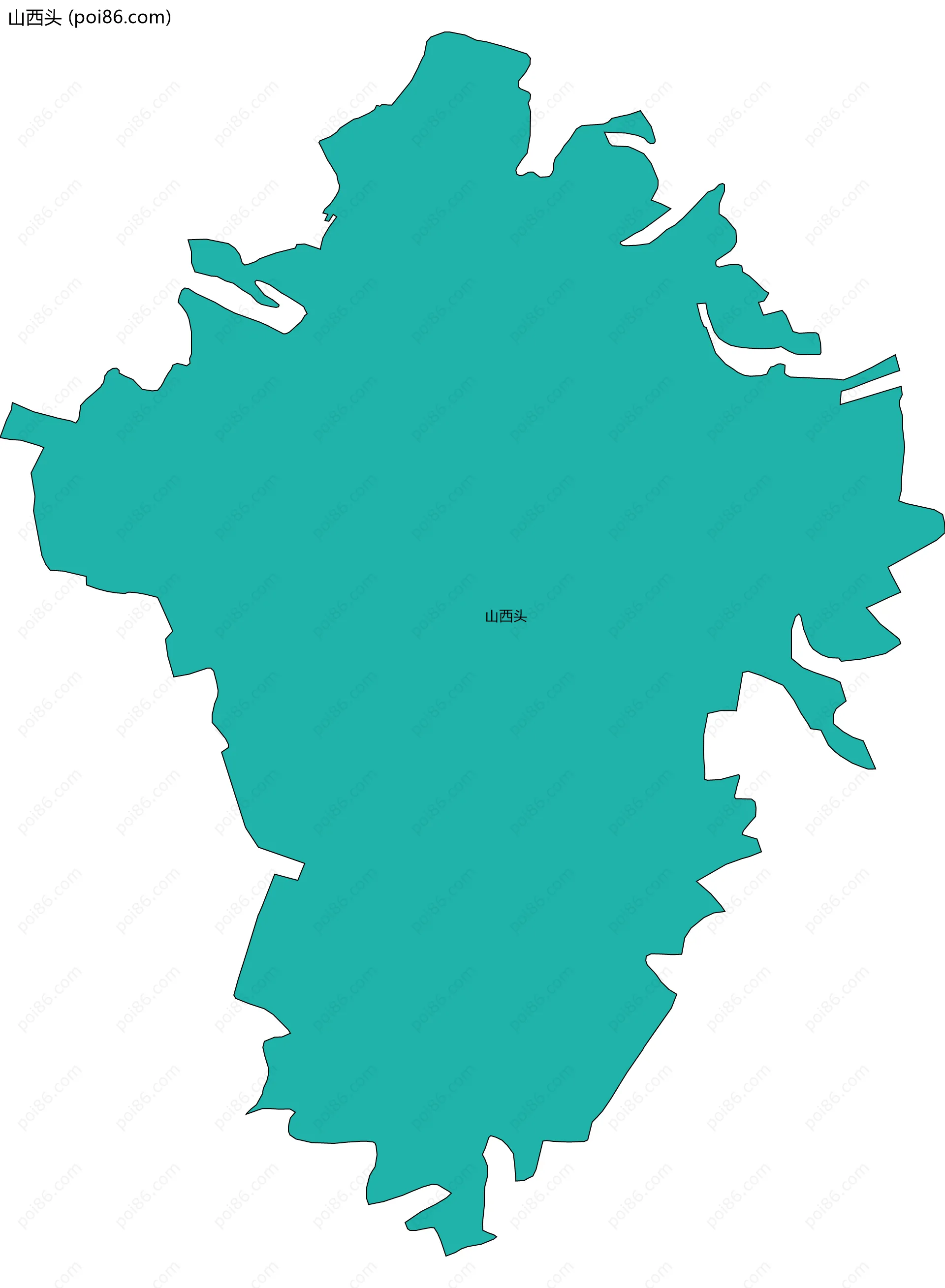 山西头边界地图