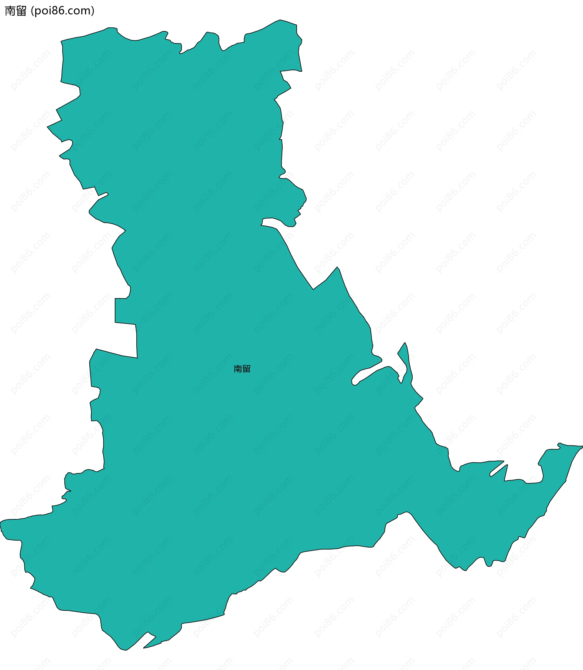 南留边界地图